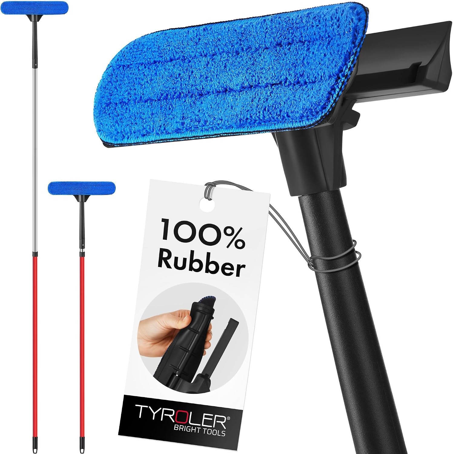 Tyroler 2-in-1 High Window Cleaner Tool with 4.5 to 7.5 ft Extendable Handle |