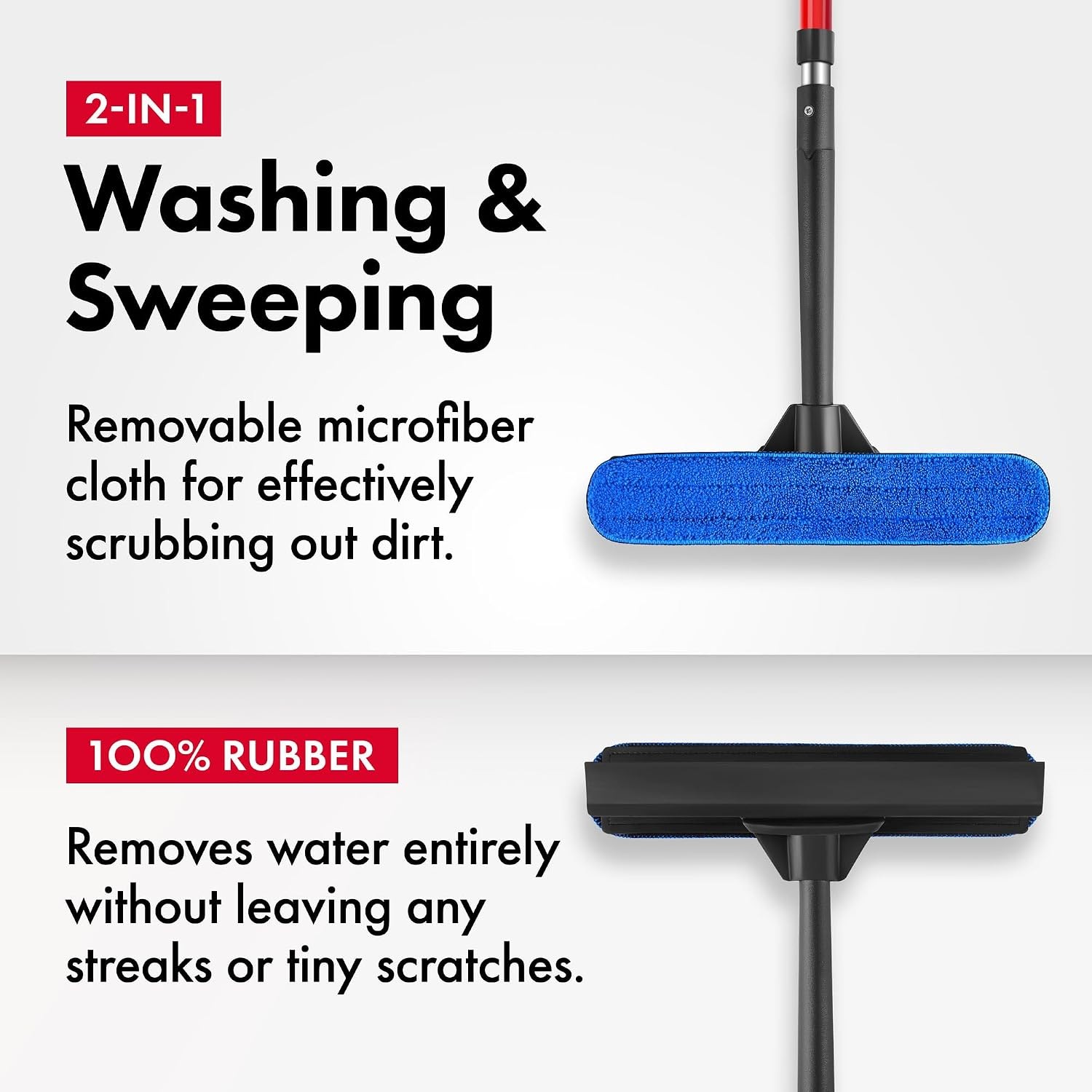 Tyroler 2-in-1 High Window Cleaner Tool with 4.5 to 7.5 ft Extendable Handle |