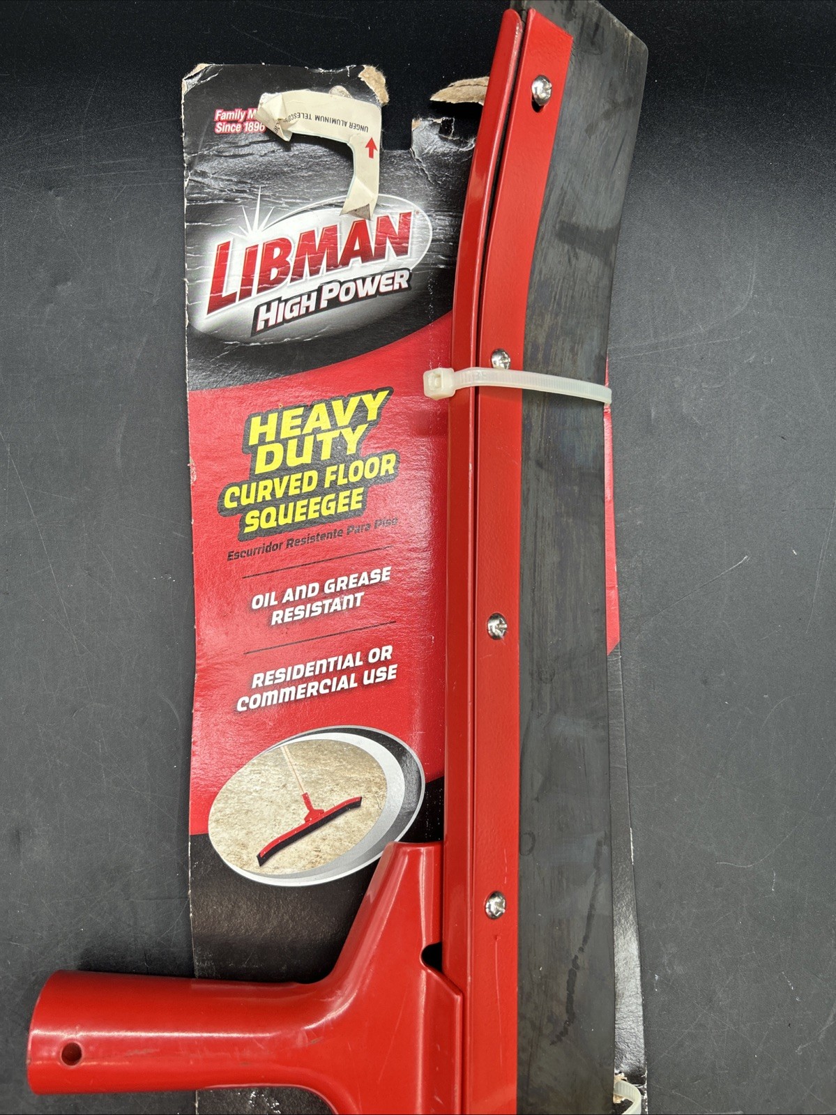 Libman Rubber Floor Squeegee 24 in. Heavy-Duty Curved Rubber Blade -NO HANDLE