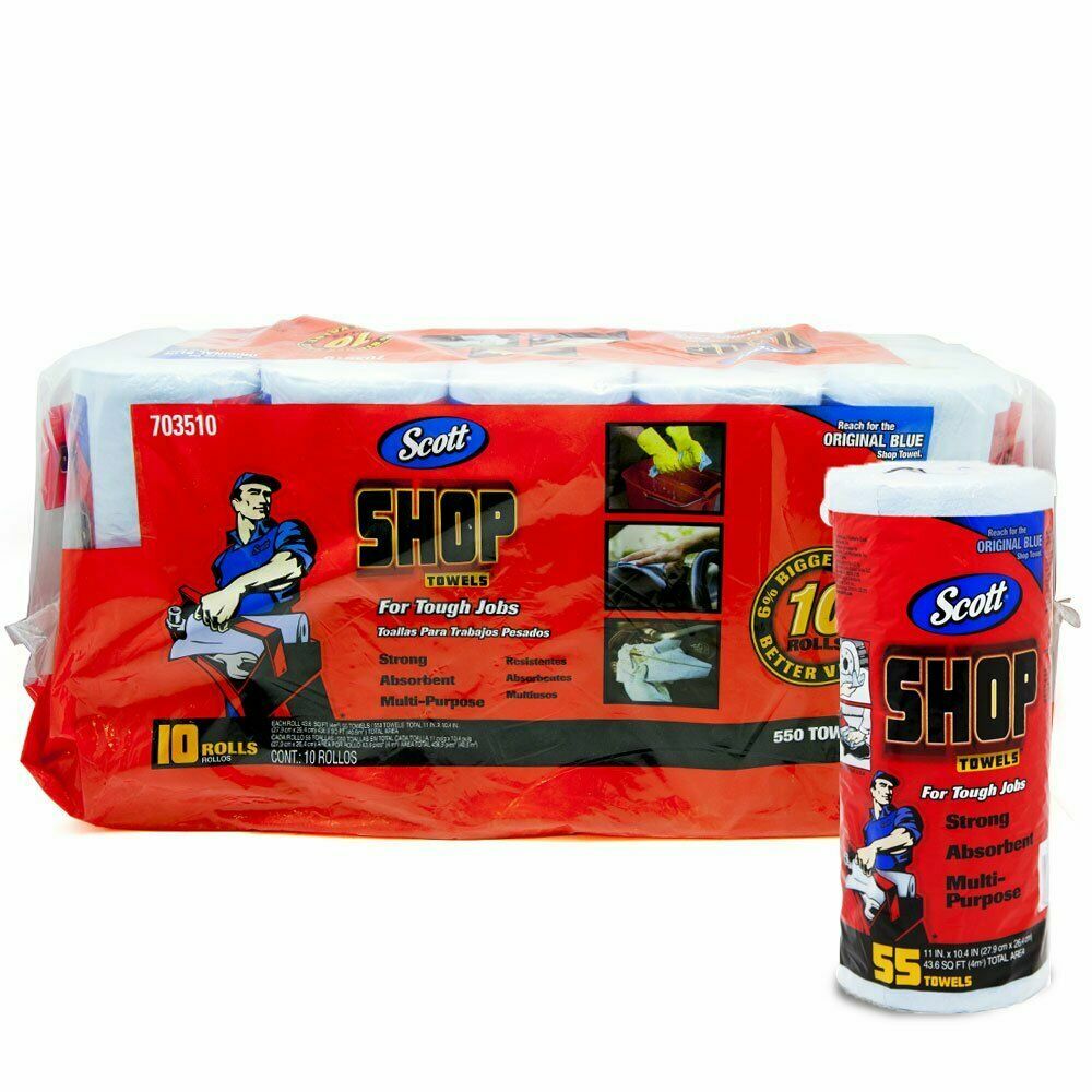 Scott Shop Towels 10 Rolls of 55 Sheets 11” X 10.4 ” Towels In 1 Pack **NEW**