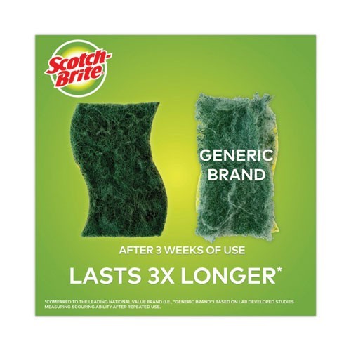 Scotch-Brite Heavy-Duty Scrub Sponge, 4.5×2.7, 0.6″ Thick, Yellow/Green, 6/Pack