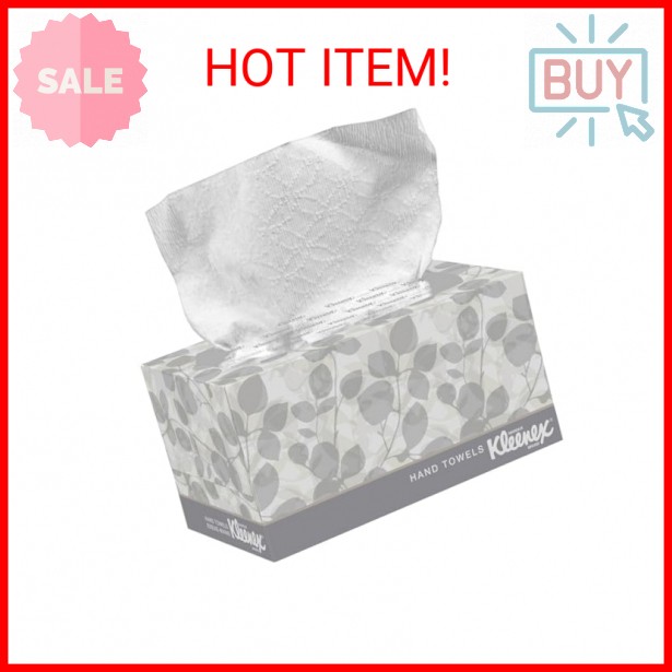 KLEENEX Pop-Up Box Hand Towels, Paper, 9 x 10-1/2, 120/pack