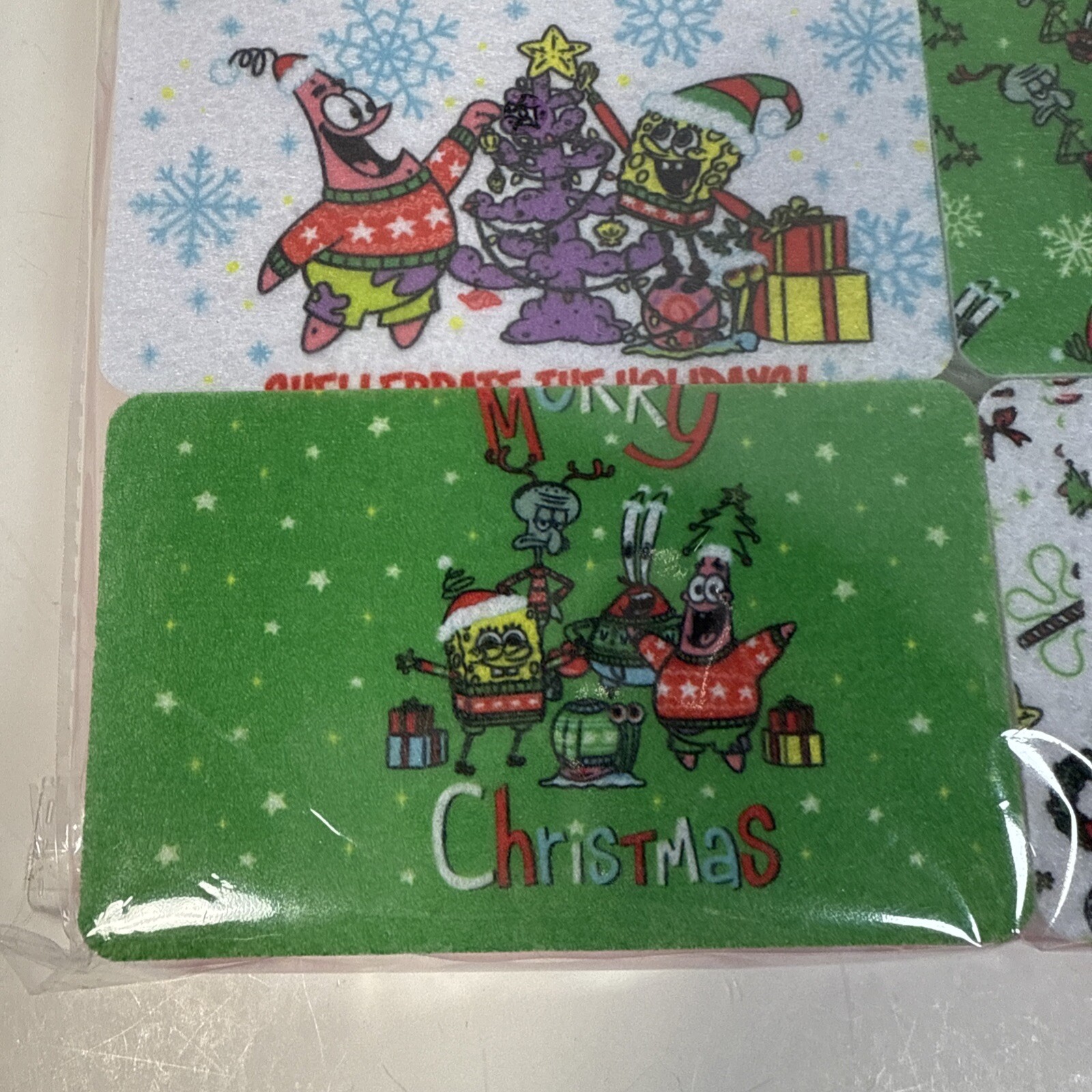 Nickelodeon SpongeBob Sqaurepants Holiday 4-pack cleaning sponges, NEW 2024