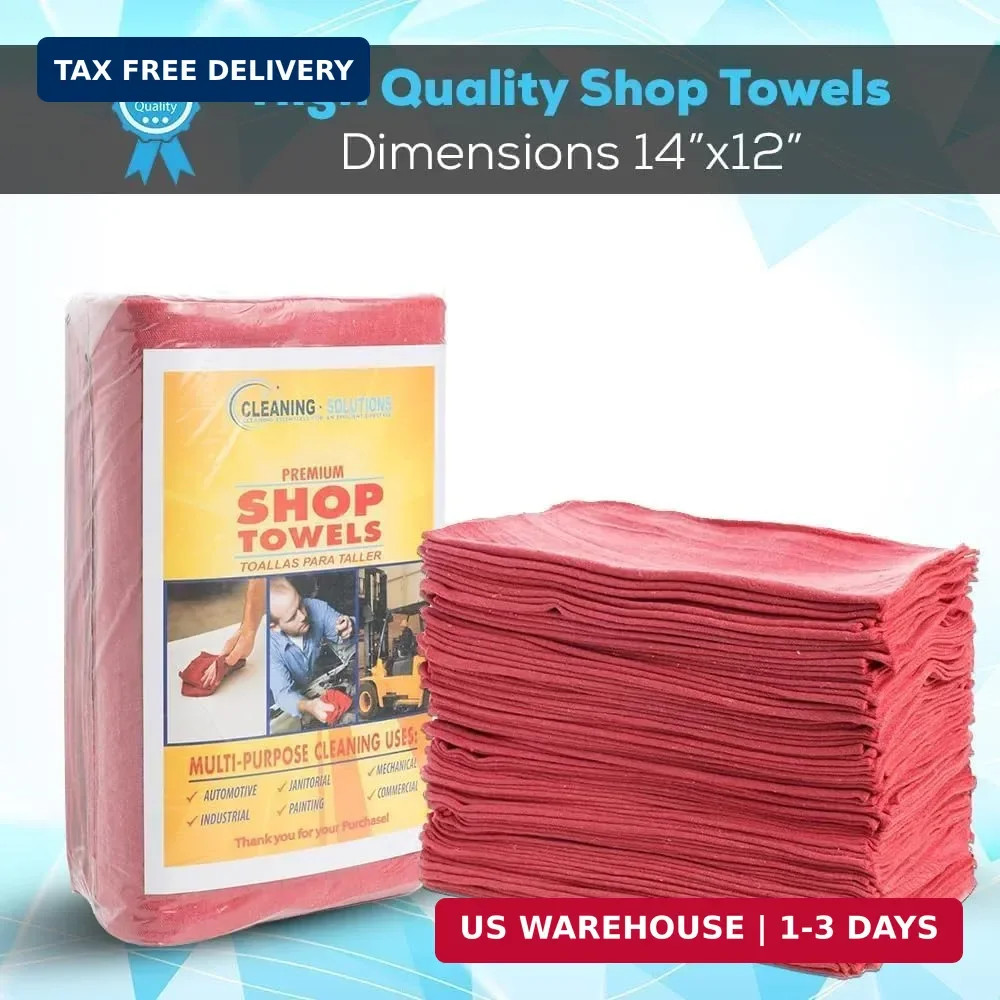 Simpli-Magic Cotton Shop Towels 14″x12″ (500 Pack) – Reusable Cleaning Shop Rags