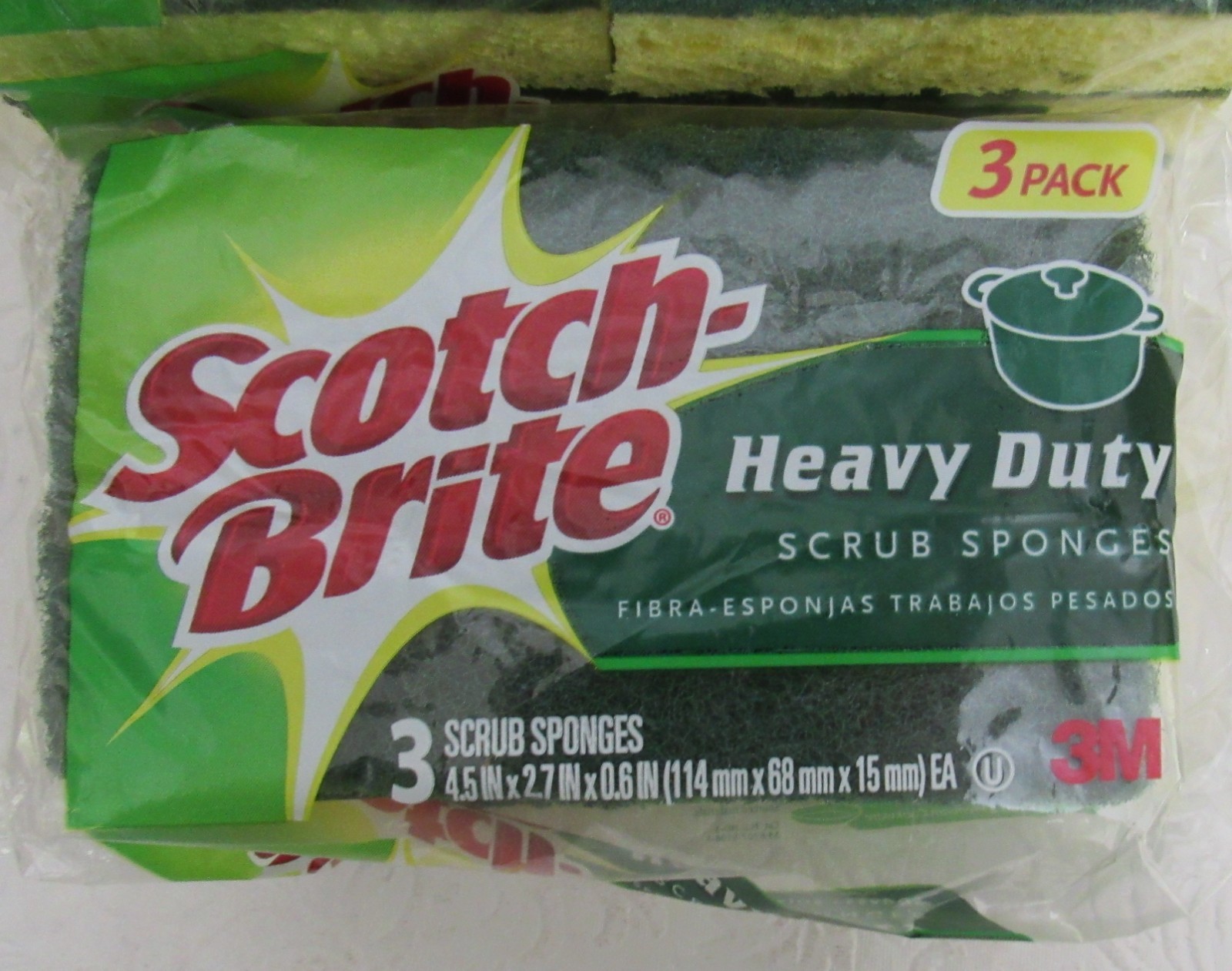 Scotch-Brite Scrub Sponges Heavy Duty 9 Count 4.5″ x 2.7″ x 0.6″ Non-Scratch