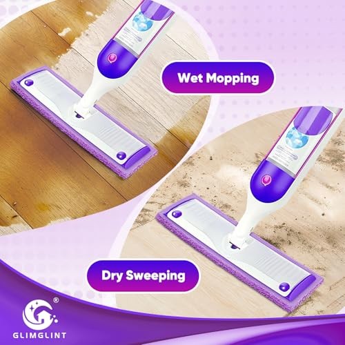 GLIMGLINT 16 Pack Reusable Microfiber Mop Pads Compatible 14.6 x 4.5 inches