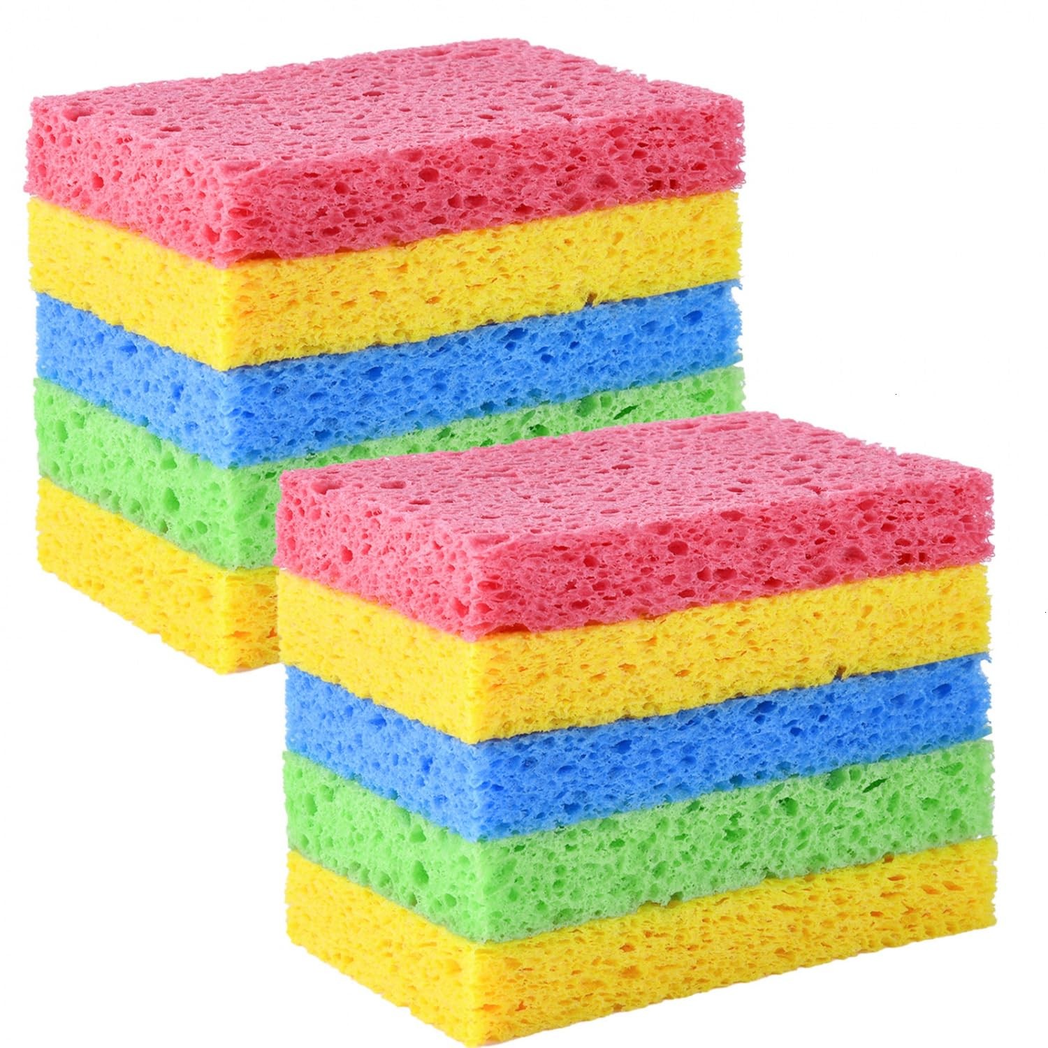 Compressed Natural Cellulose Kitchen Sponge Scratch Free Cleaning Scrubber