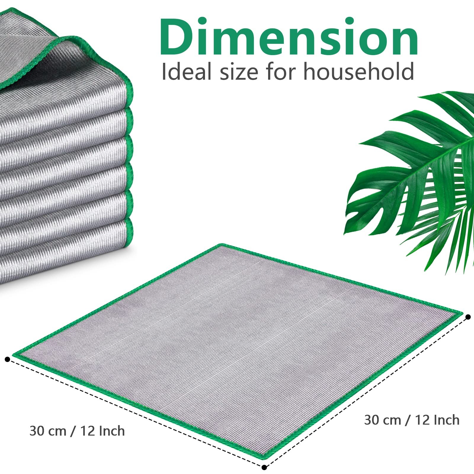 Airlab Glass Polishing Streak Free Miracle Cleaning Cloth, Sliver-Green | Lint F