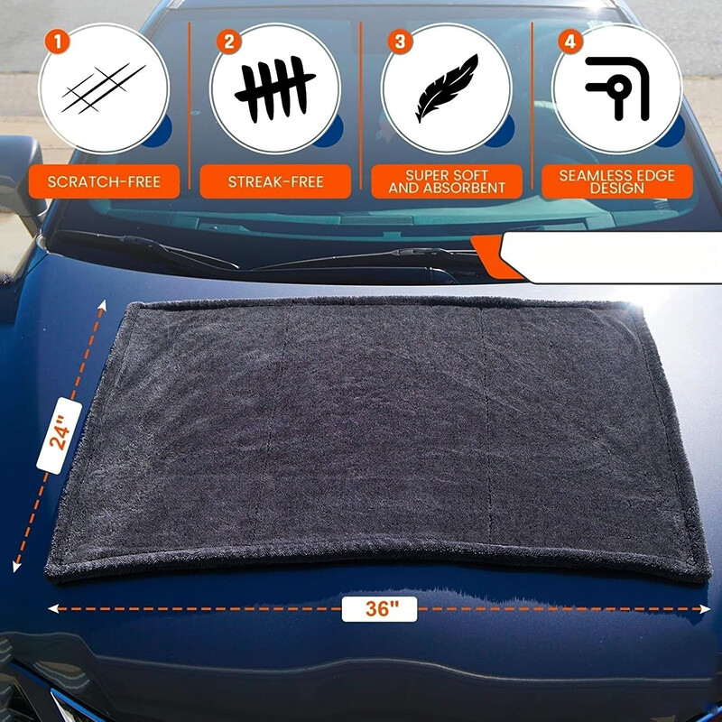 Wholesale 10 Pcs Car Care Twisted-Loop Microfiber Drying Towel 24″×36″ 1200 GSM