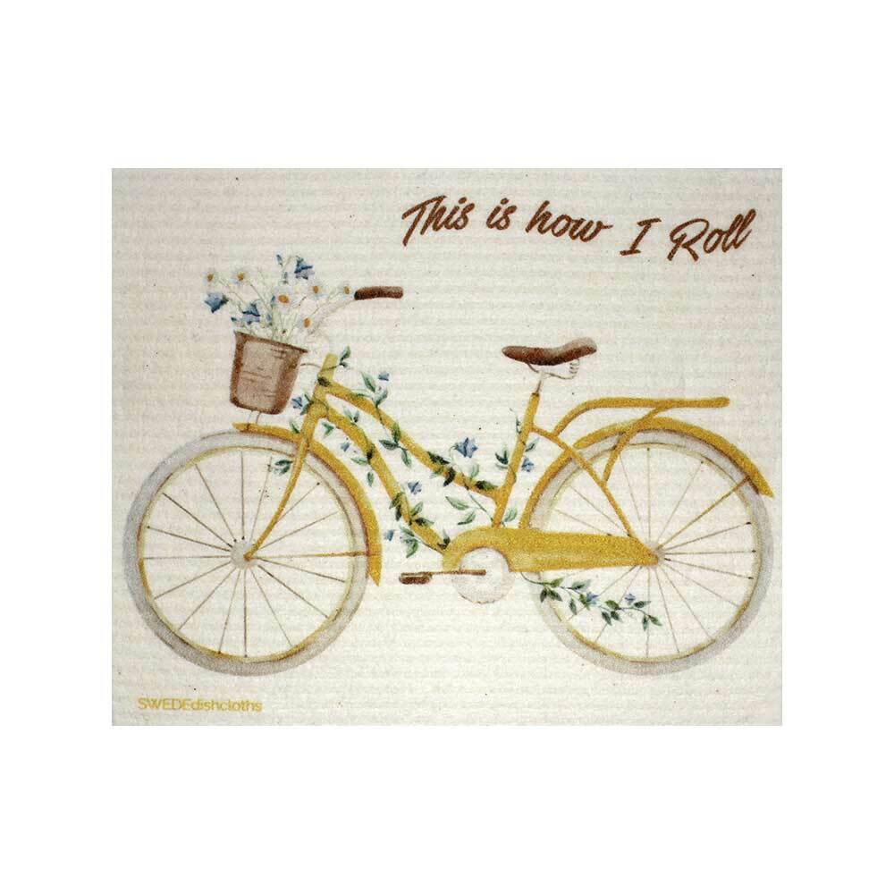 Swedish Dishcloths Bike Sayings Set of 3 (1 of each design) Eco Friendly Cloth