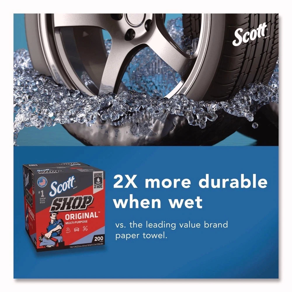 Scott 75190BX 9″ x 12″ 1-Ply Shop Towels Original – Unscented/Blue (200/Box) New
