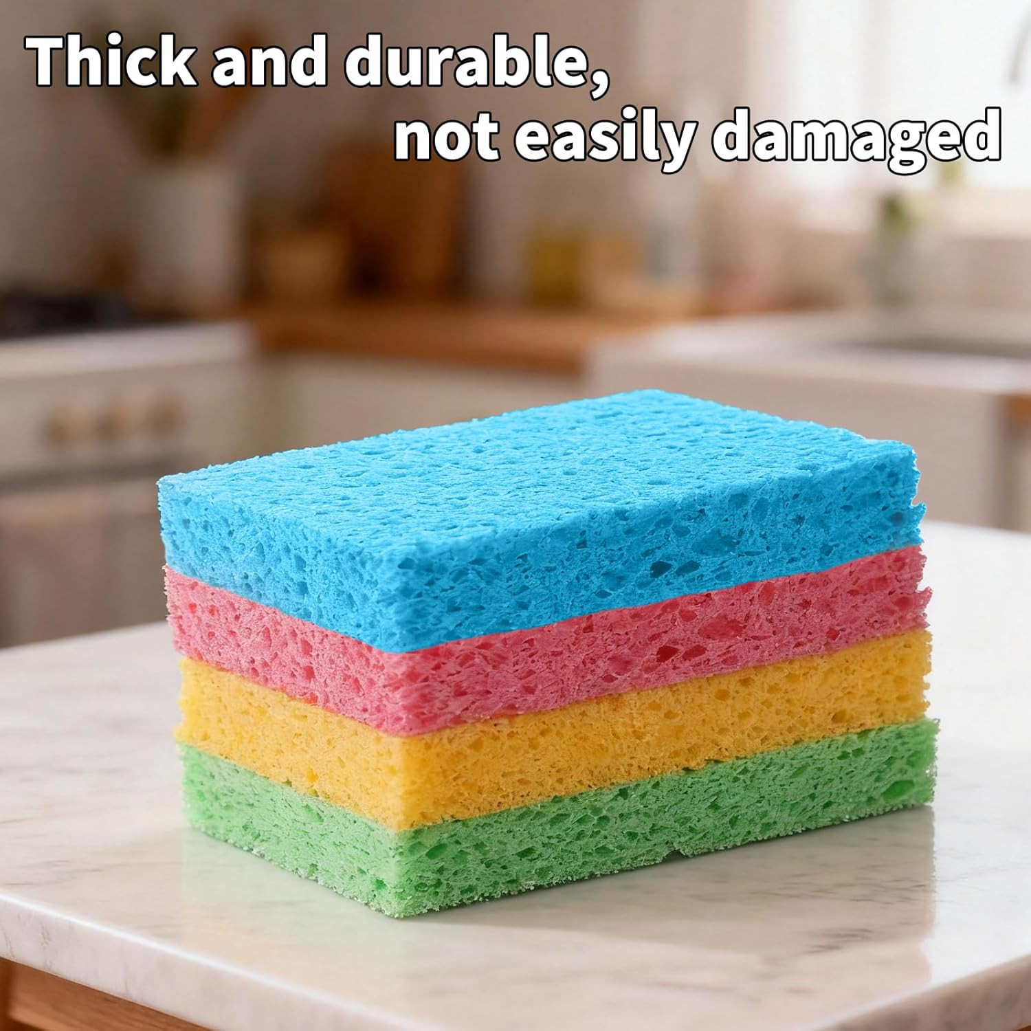 12 Pcs 4 Color Compressed Cleaning Sponge Reusable Non Scratch Cleaning Sponge f
