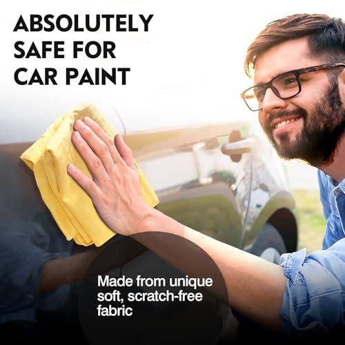 Premium Shammy Cloth for Car Drying 2pk (26”x17”)-Super 2pk 26″x17″ Yellow