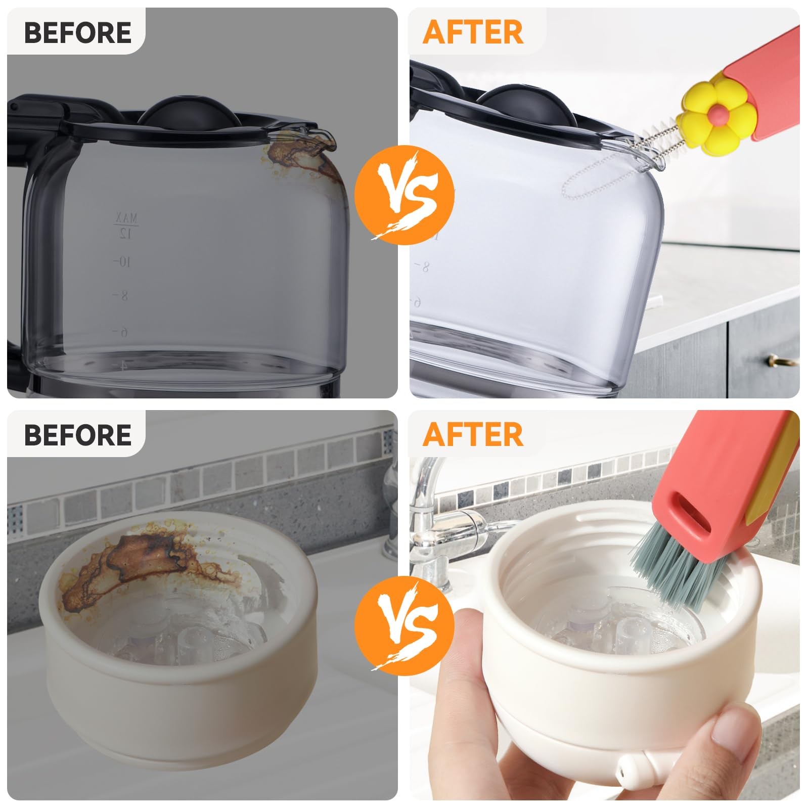 3 in 1 Cup Lid Gap Cleaning Brush Set Multifunctional Bottle Cleaning Brush Cup