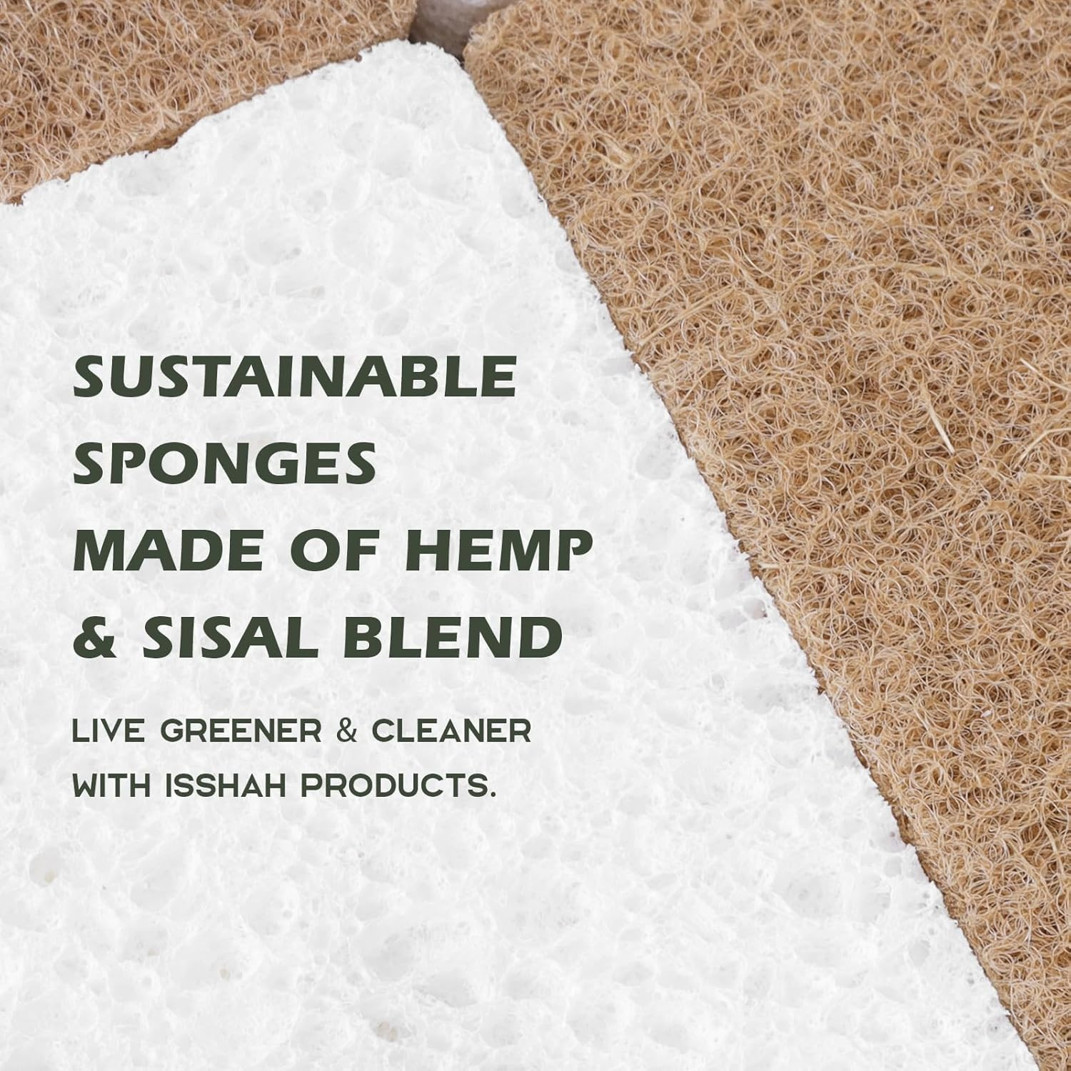 Plant-Based Kitchen Sponges – Natural, Eco-Friendly, Biodegradable Sisal Hemp…