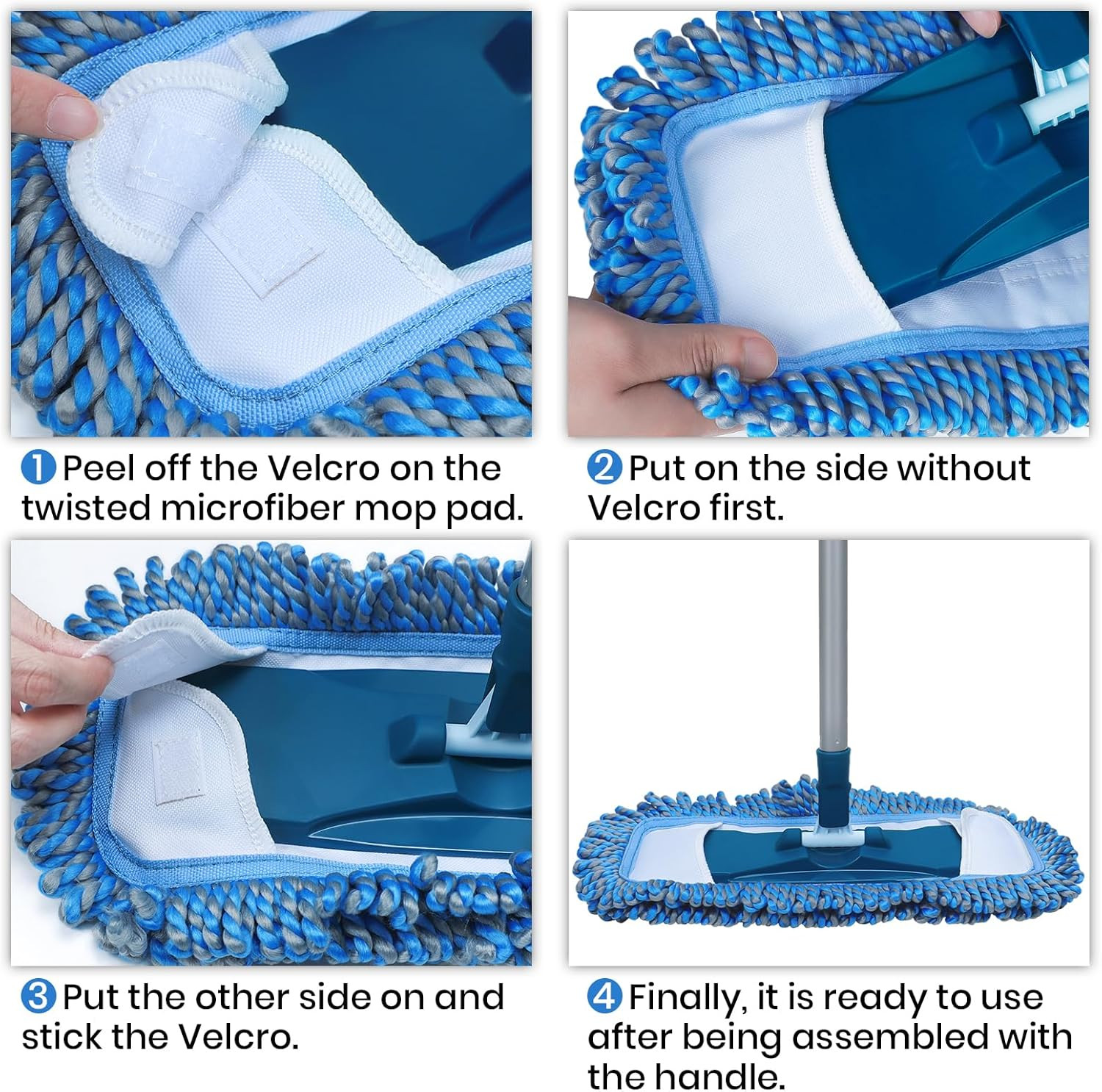 Microfiber Dust Mop for Hardwood Floor Cleaning Wet Dry 58″ Adjustable Handle