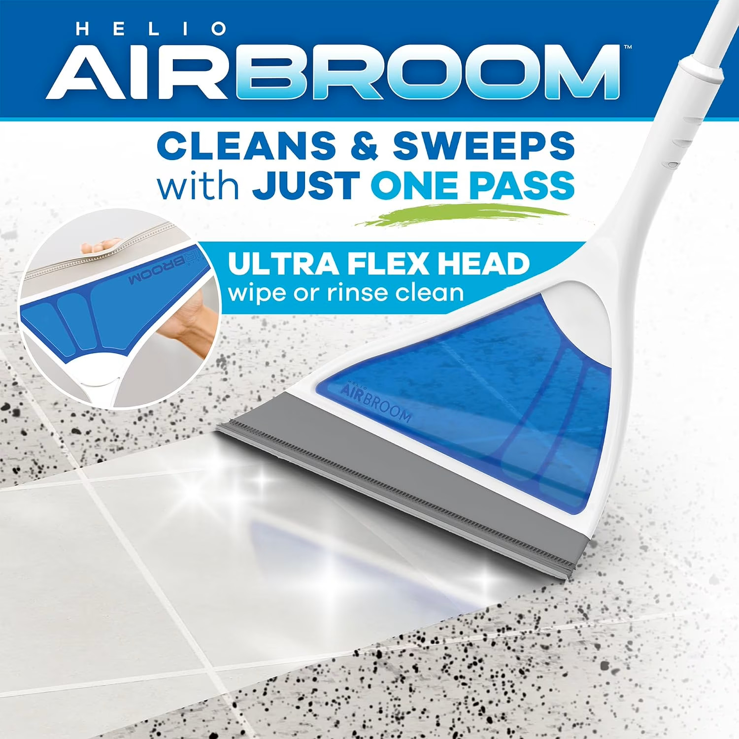 Helio Air Broom Silicone Broom Squeegee Pet Hair Remover Floor Sweeper