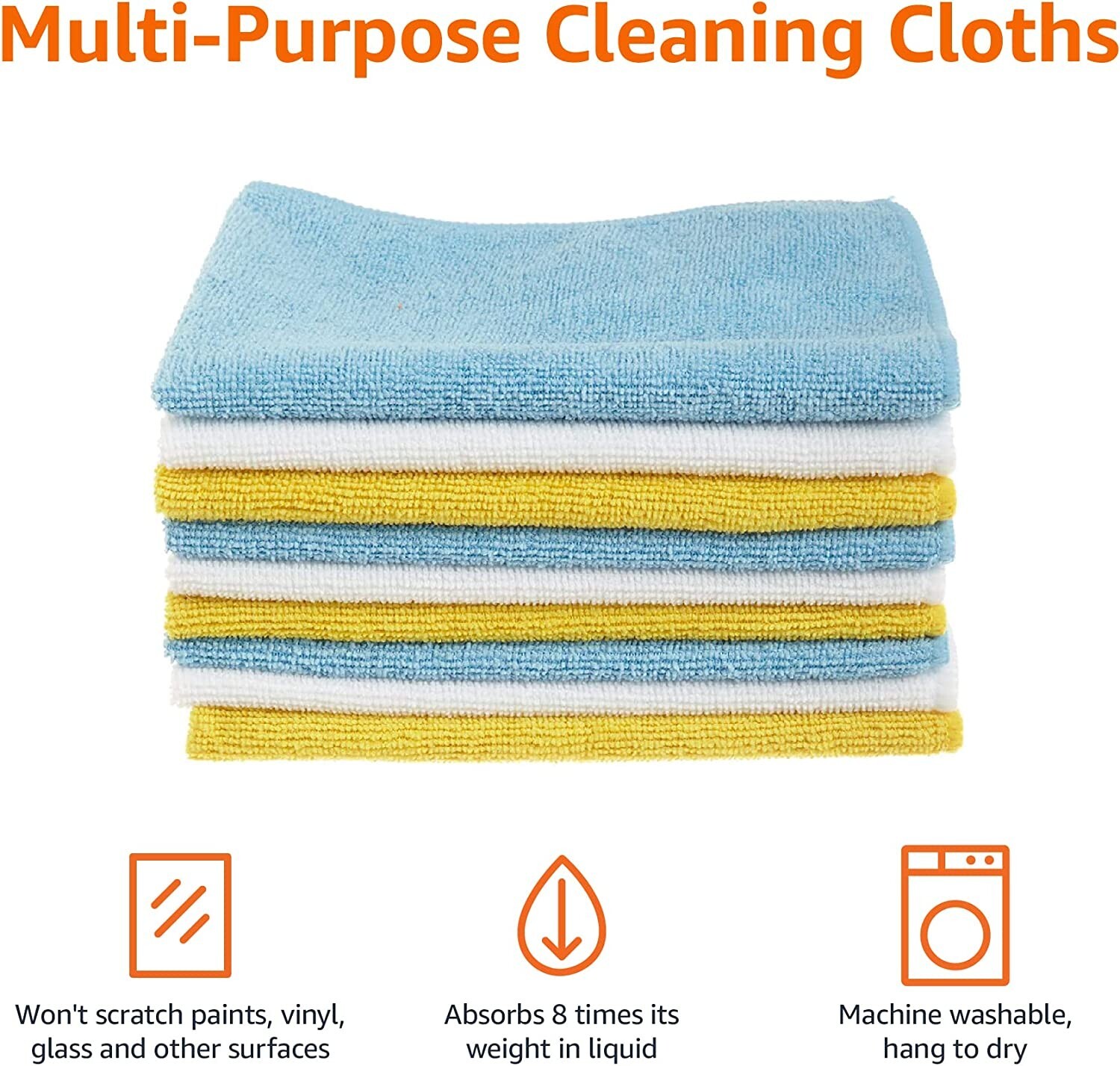 Blue & Yellow Microfiber Cleaning Cloth MultiPurpose Cleaning Multicolor 24 pcs