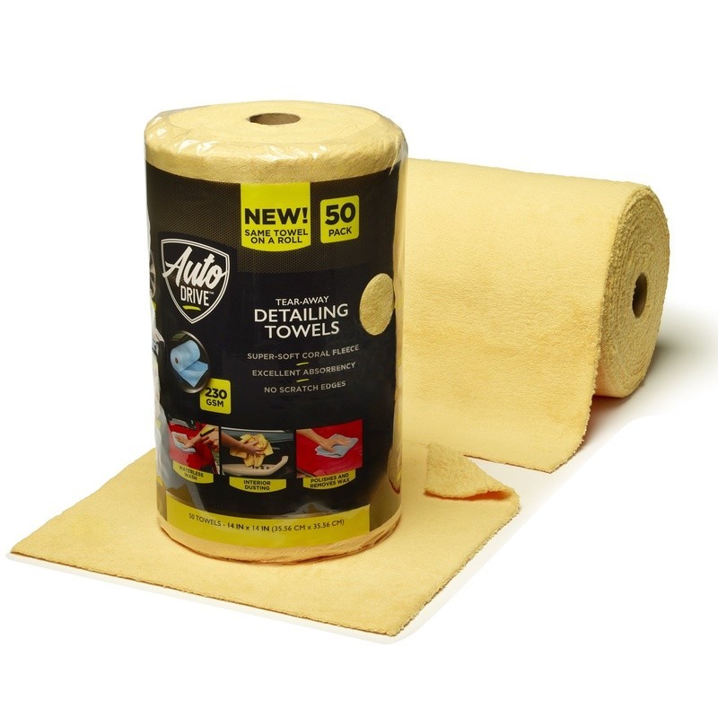 50 Count Microfiber Towels Roll Tear Away Auto Home Cleaning Lint Free Reusable