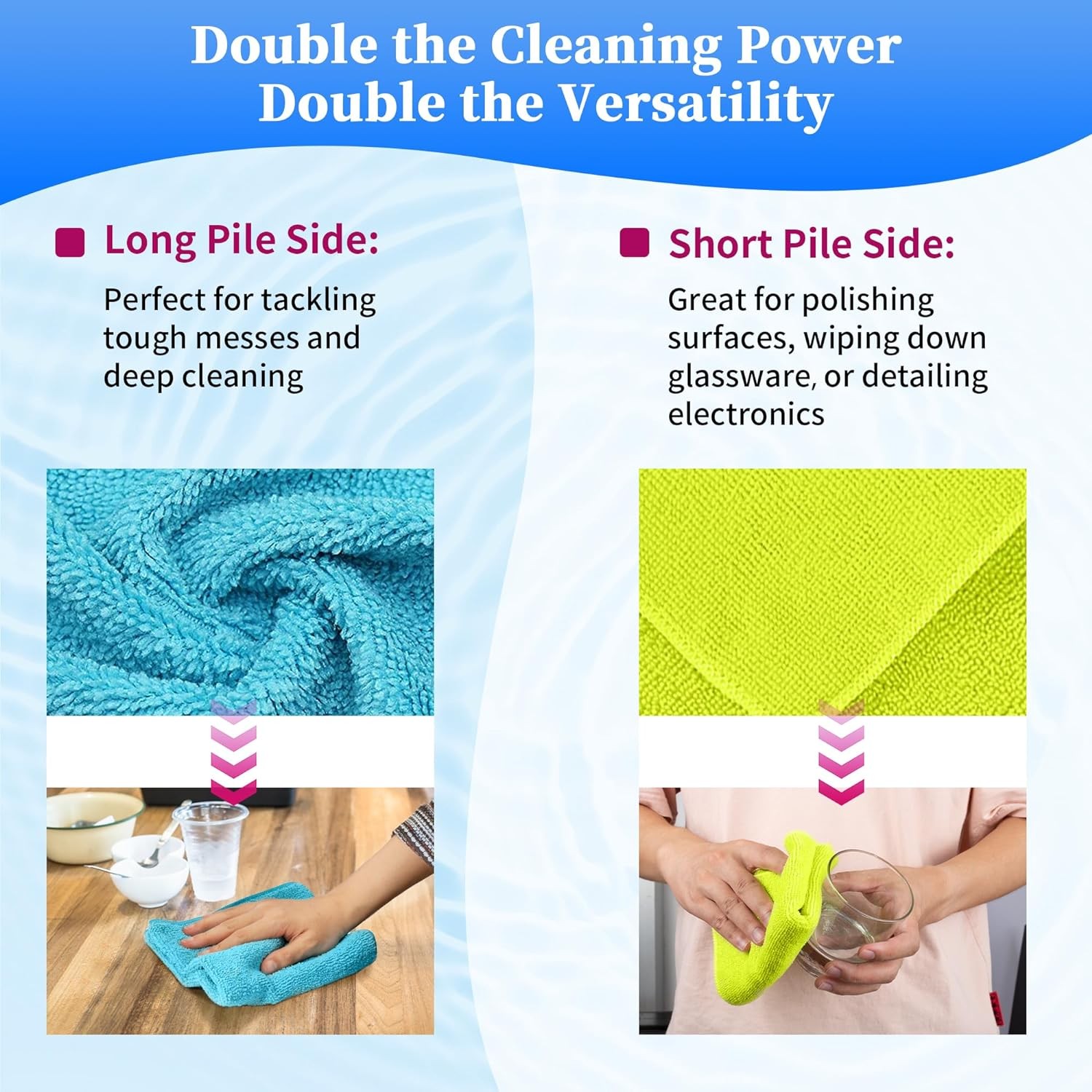 24 Pack Microfiber Cleaning Towels 12×16″ Lint Free Kitchen Car Home Office Rags
