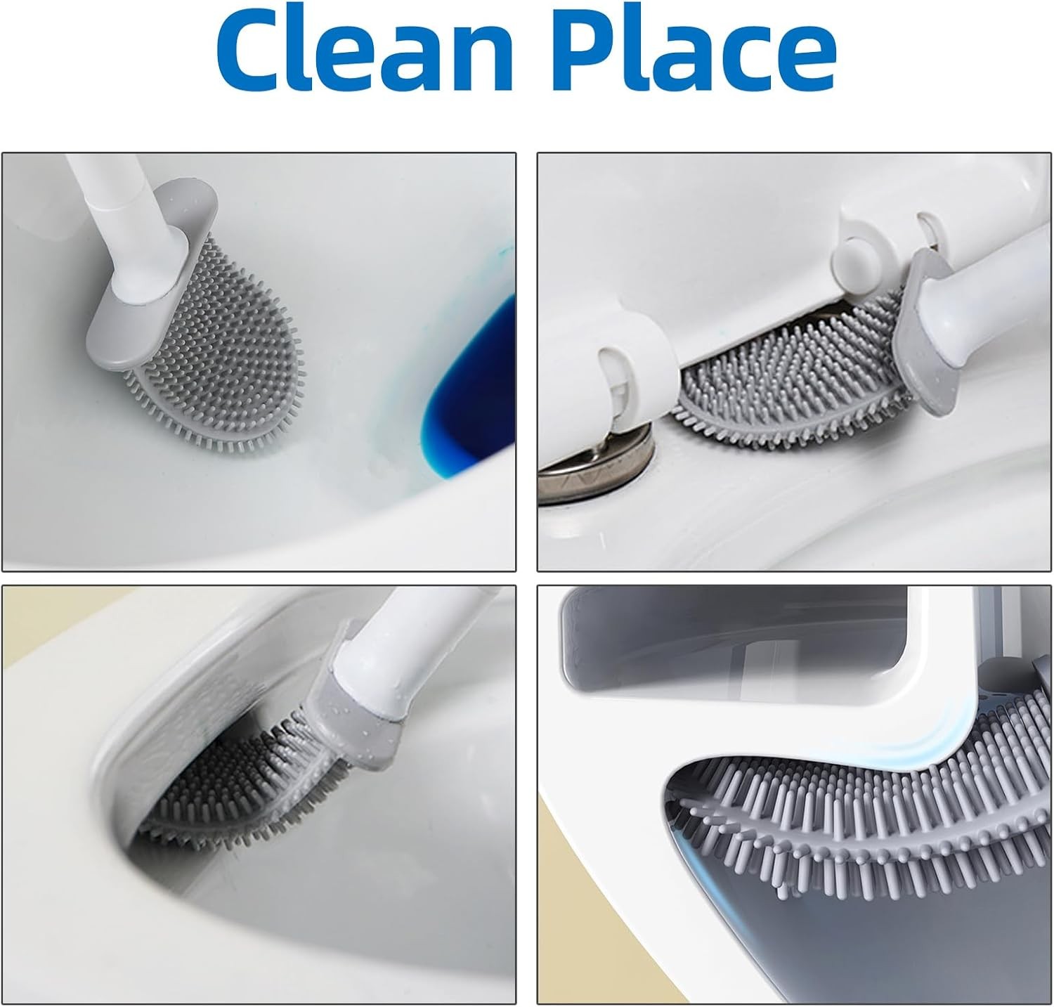 Silicone Toilet Brush,Toilet Bowl Brush,Toilet Brush and Holder Set,Rv Toilet