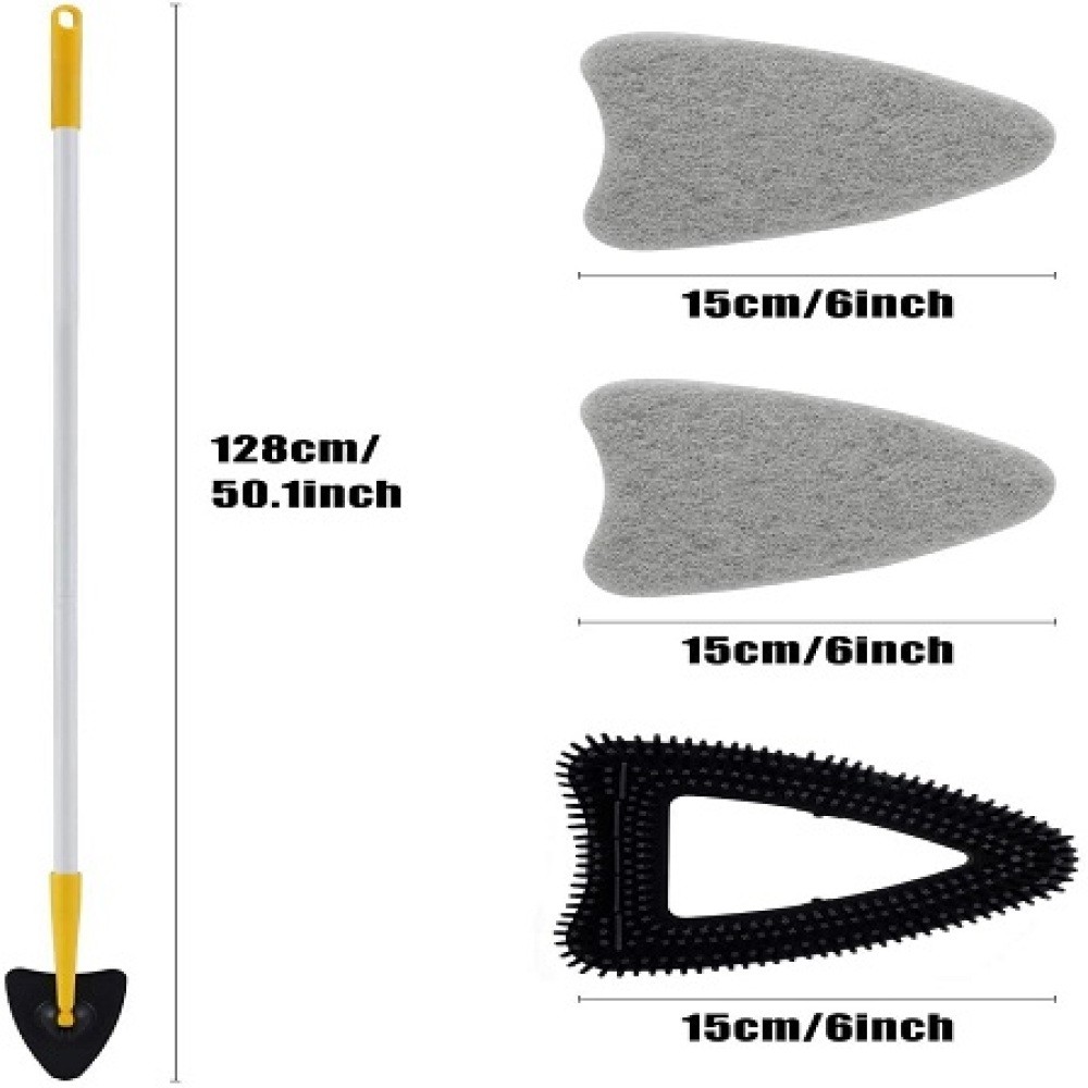 Tub Tile Scrubber Brush,2 in 1 Cleaning Brush Pole Stiff Bristles Scouring Pads