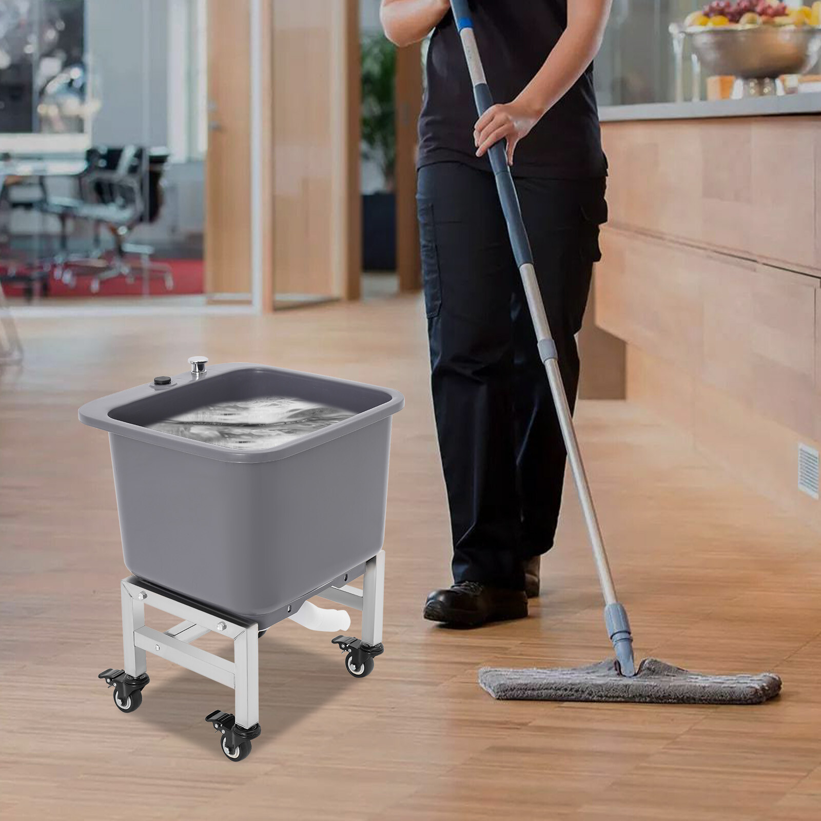 Portable Floor Freestanding Utility Mop Sink Large Capacity Mop Bucket 9.92lbs