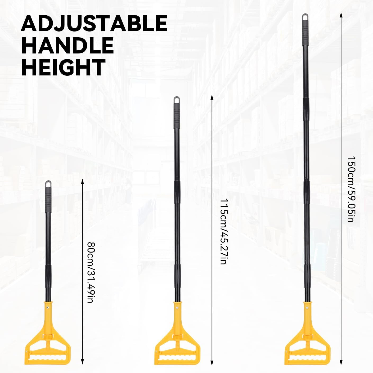 Mop Handle Commercial Heavy Duty – 57 Inch Industrial Metal Mop Stick