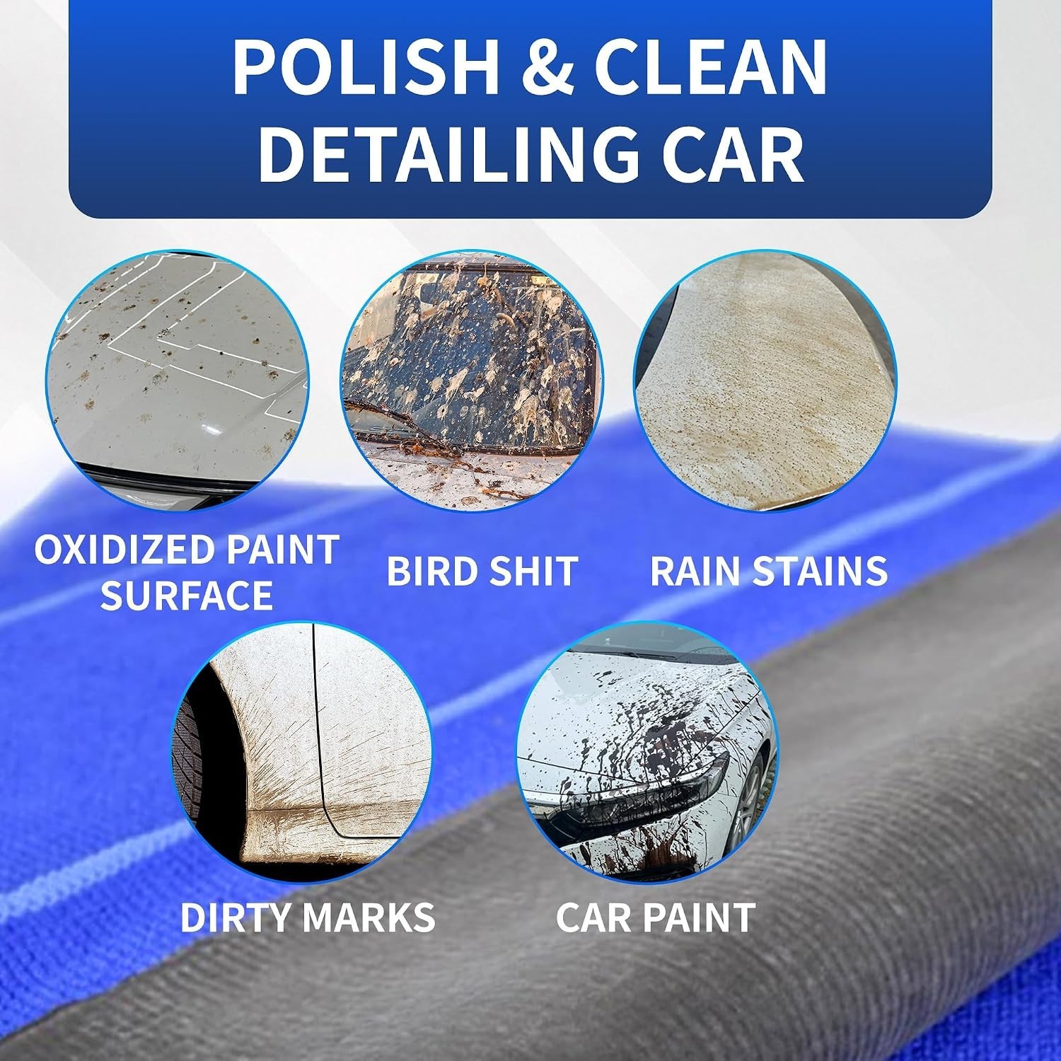 2PCS Clay Bar Towels 12×12 – Car Detailing Cleaning & Polishing Cloths
