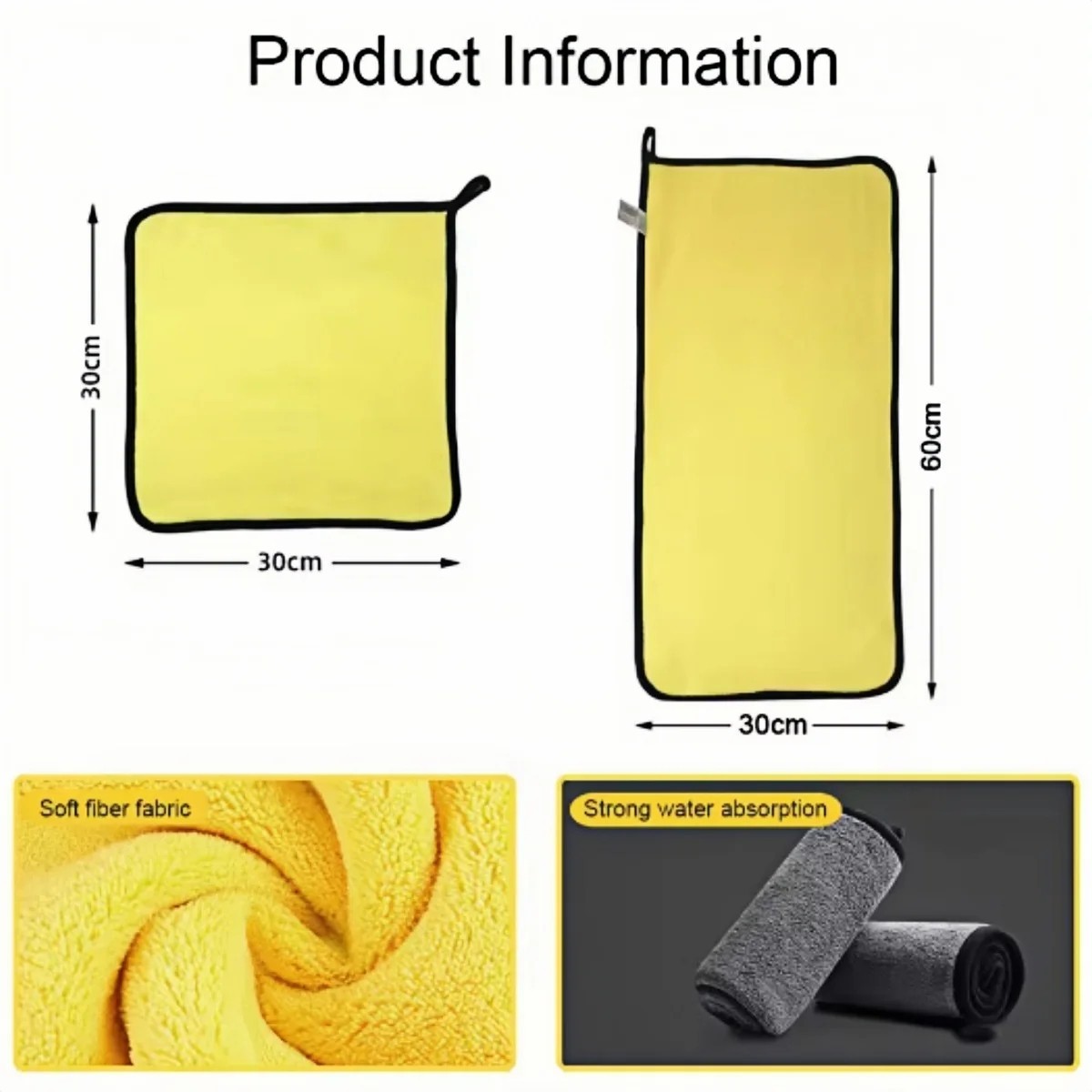 3/5/10Pcs Microfiber Cleaning Cloth Car Wash Towel Drying Rag Car Polishing