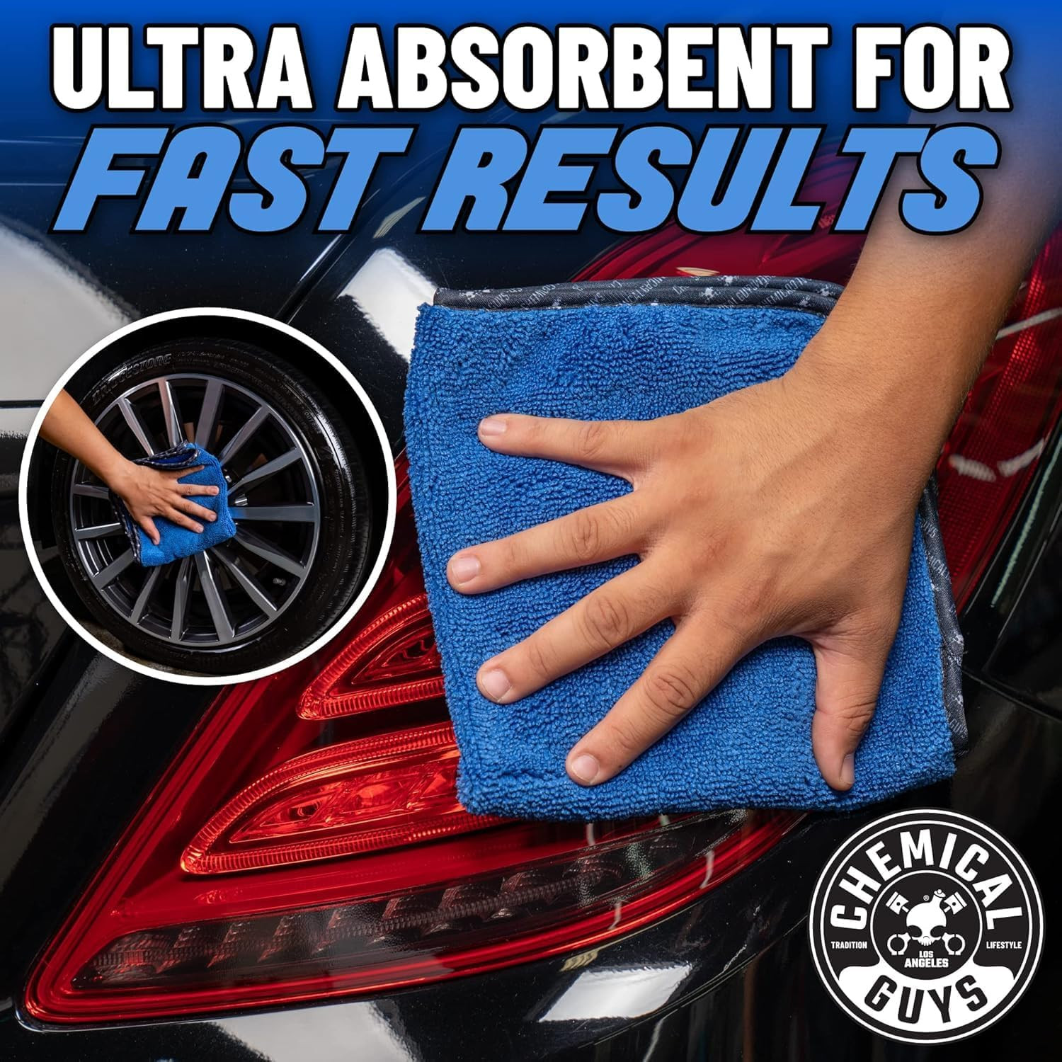 Professional Grade Premium Microfiber Towels for Cars, Blue, 16″ X 16″, Ultra-So