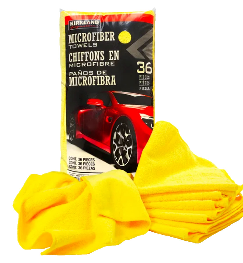 Kirkland Signature Ultra Plush Microfiber Towel, Yellow, 16 in X 16 In, 36-Count
