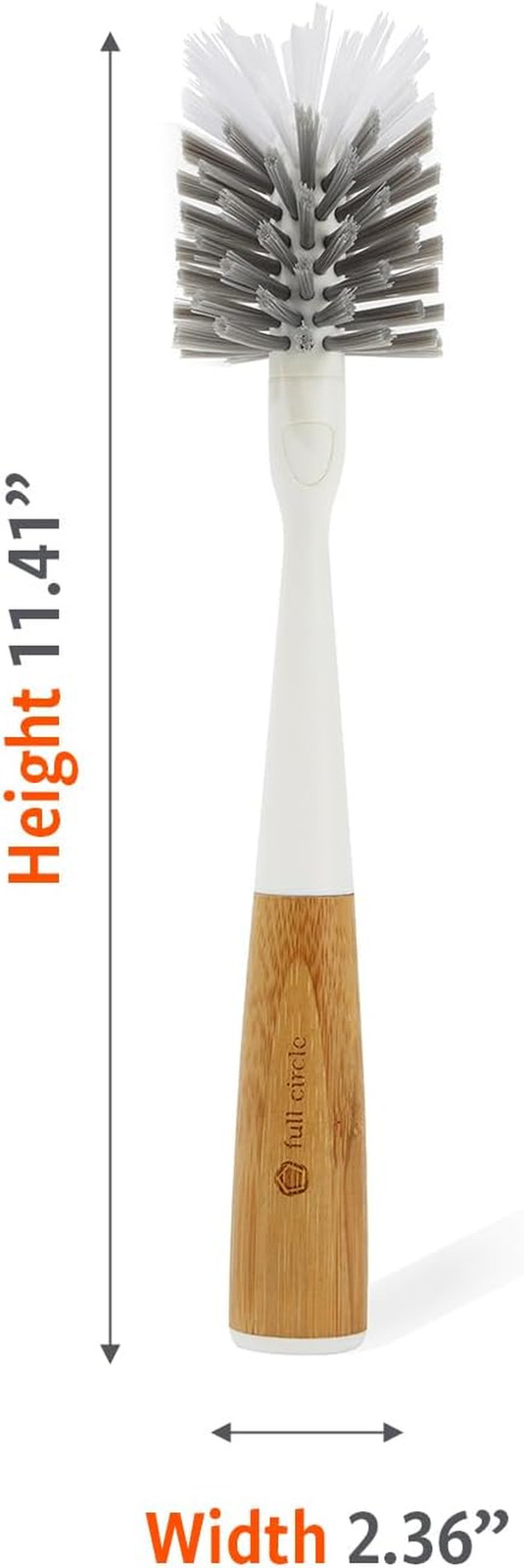 Full Circle Clean Reach – Bamboo Long Handle Bottle & Mug Brush with Replaceable
