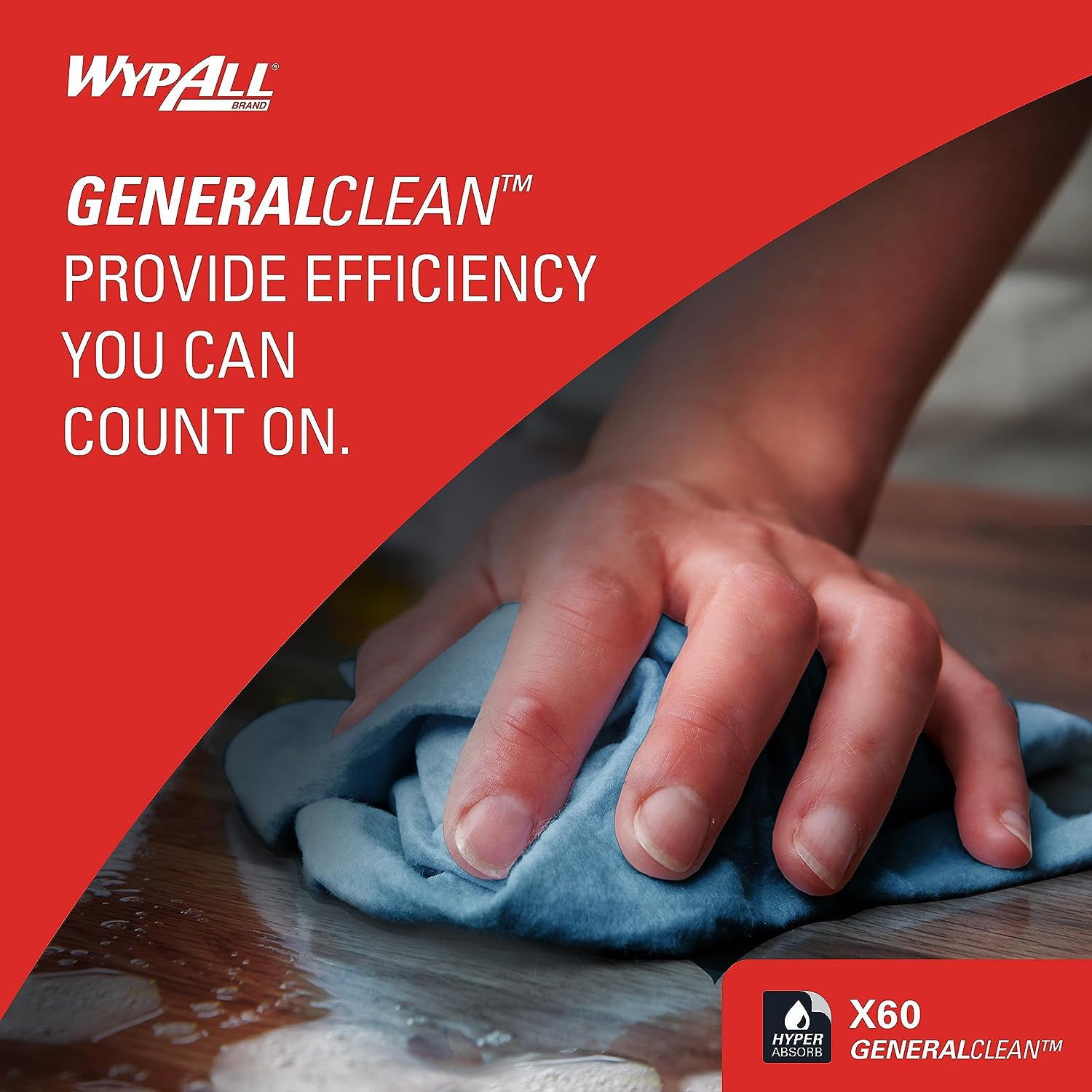 Generalclean X60 Cloths Multi-Task Cleaning Wipes, Jumbo (34965), Strong and Abs