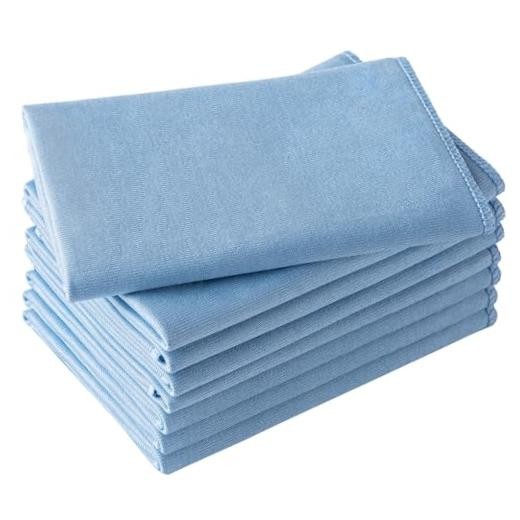Microfiber Glass Cleaning Cloth 8 Pack, 16 Inch X 12 12“ X 16” – 8 Pack Blue
