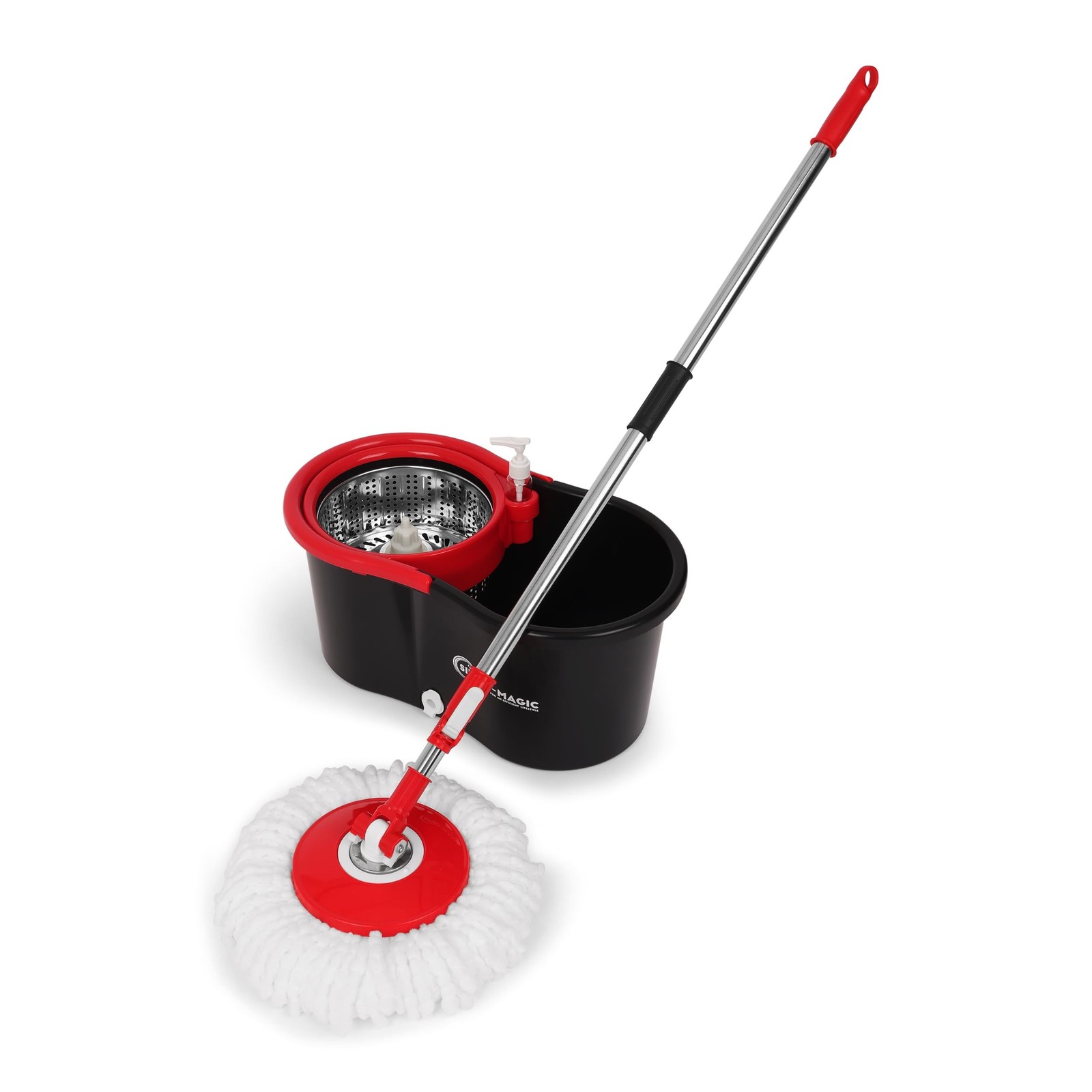 SIMPLI-MAGIC 360° Spin Mop and Bucket with Wringer – 3 High-Absorbent