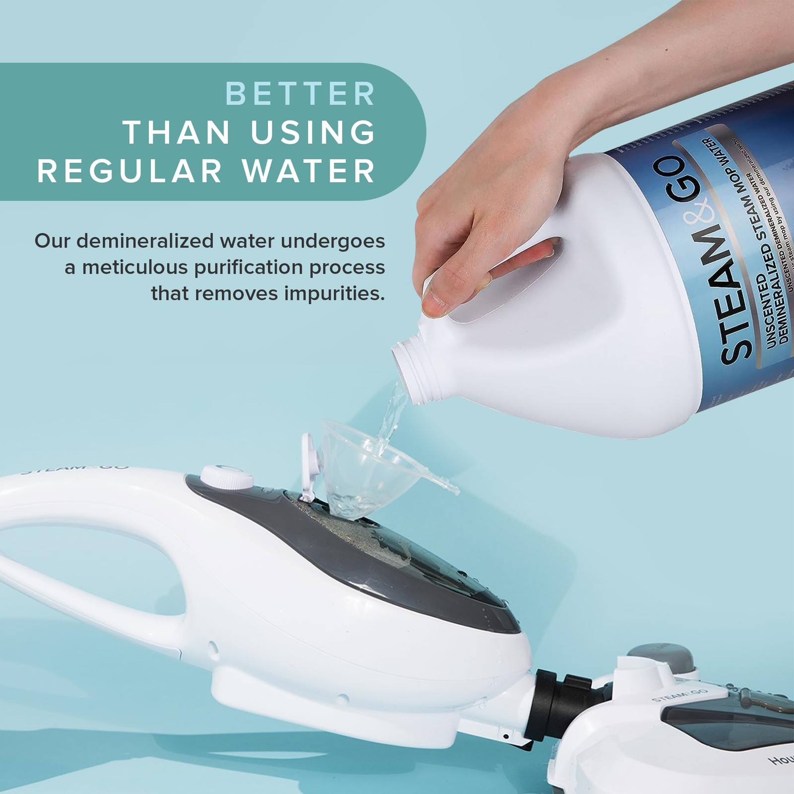Steam & Go Unscented Demineralized Water for Steam Mop – 128 Fl Oz | Scented …