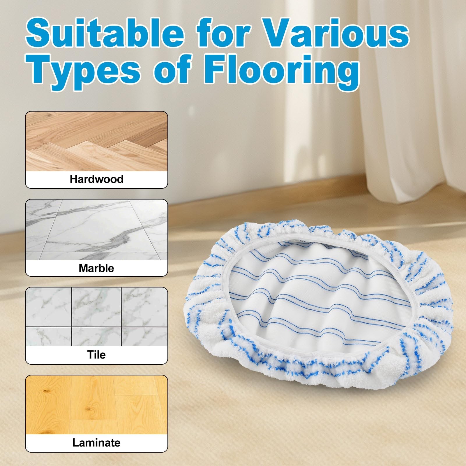 5 PCS Mop Refills Microfiber Heads Replacement Washable Pads 15×8 Inch Flat