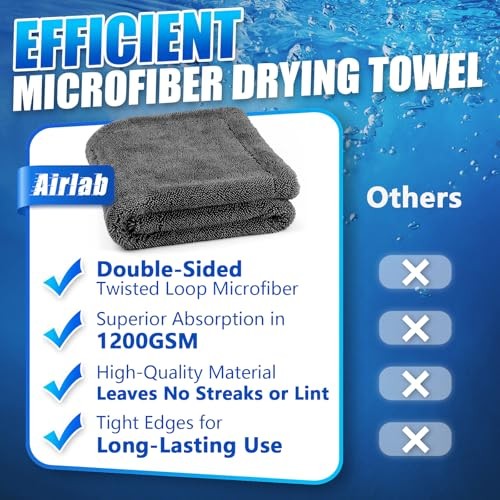 Car Drying Towel Microfiber 24 X 16 Inch, Pack of 1, Dark Grey, 1200 Gsm