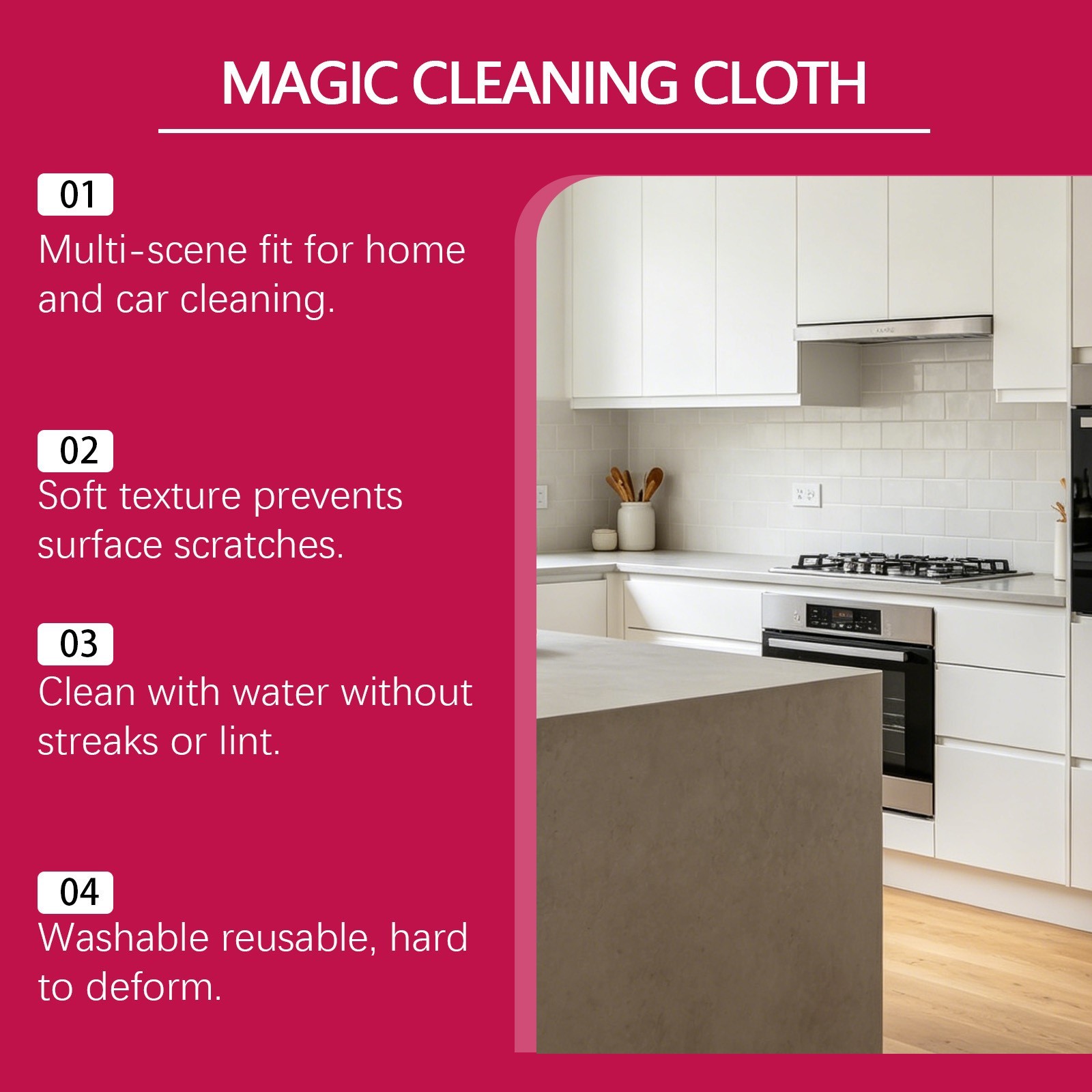 6Pack Genie Magic Cleaning Cloth Microfiber Cleaning Cloth Reusable 12×16 inches