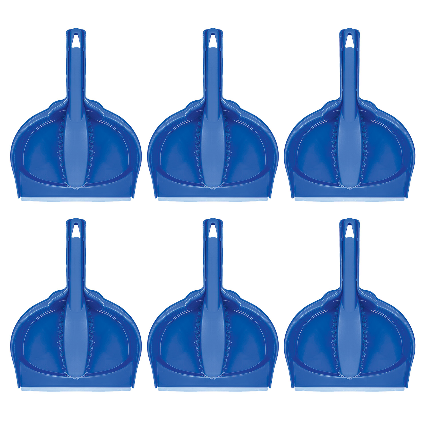 Clip On Dust Pan & Brush Set w/ Rubber Lip, Flagged Fiber Bristles by LOLA