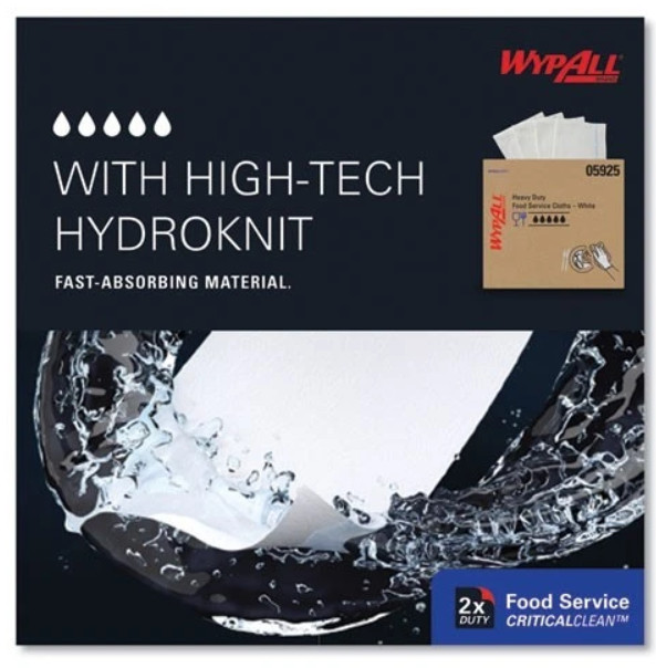 WypAll X70 Foodservice Towels, Kimfresh Antimicrobial, Unscented, White, 300/CT