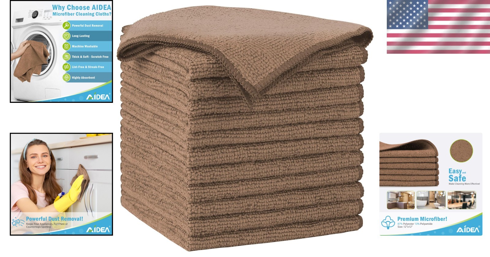 12 Count Microfiber Cleaning Rags – Soft, Lint-Free, and Long-Lasting Essentials