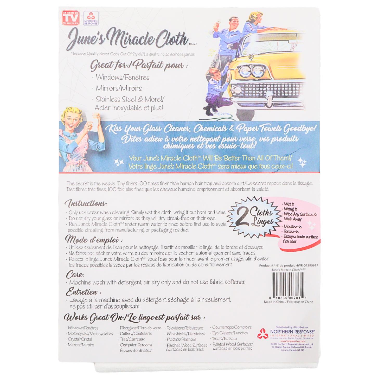 June’s Miracle Cloth 2-Pack: Streak-Free, Spotless, Lint-Free Cleaning Towels