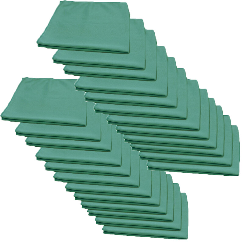 24 Pcs Microfiber Window Glass Drying Towel Auto Home 16″x16″ Green