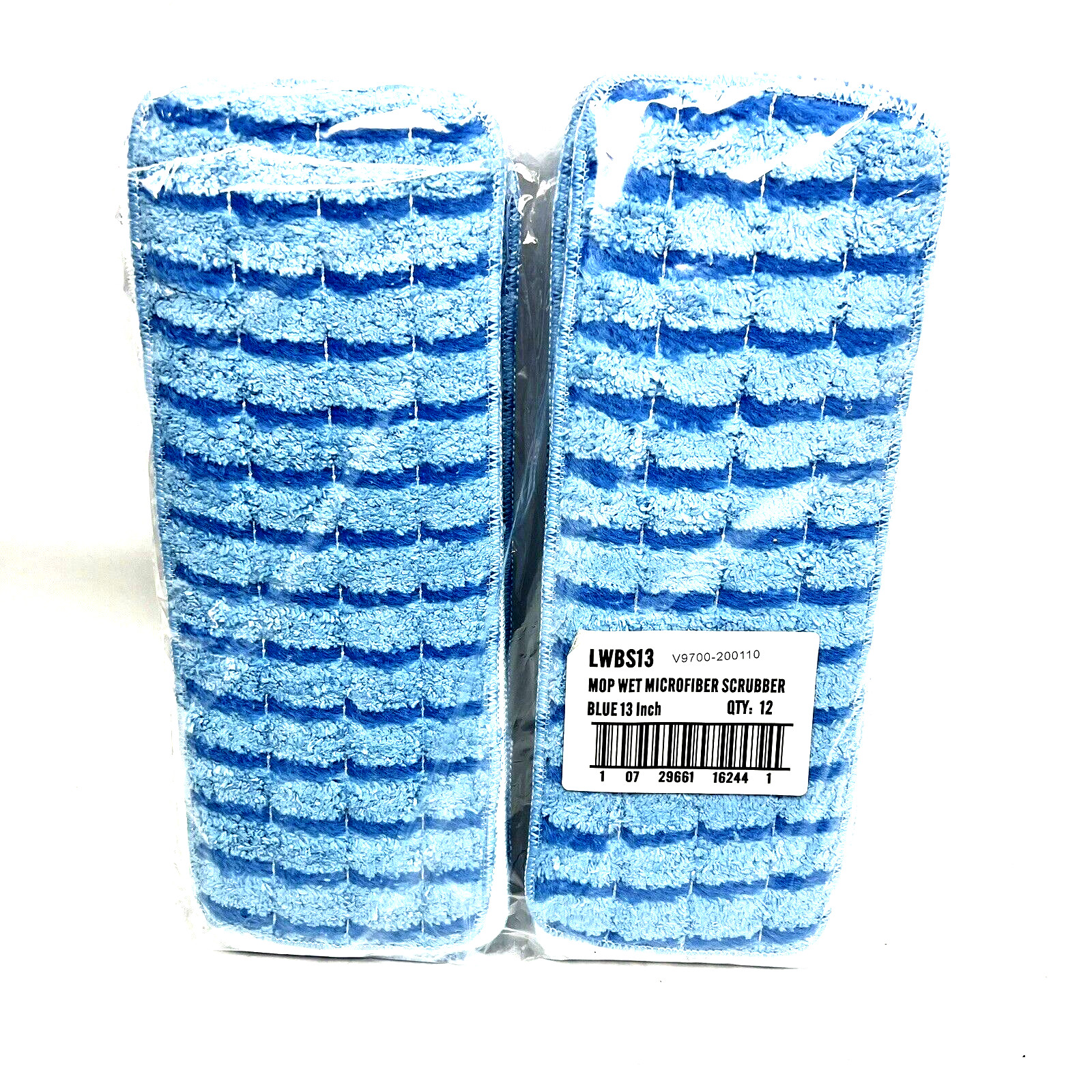 LOT OF 12- LWBS13 MOP WET MICROFIBER SCRUBBER BLUE 13INCH
