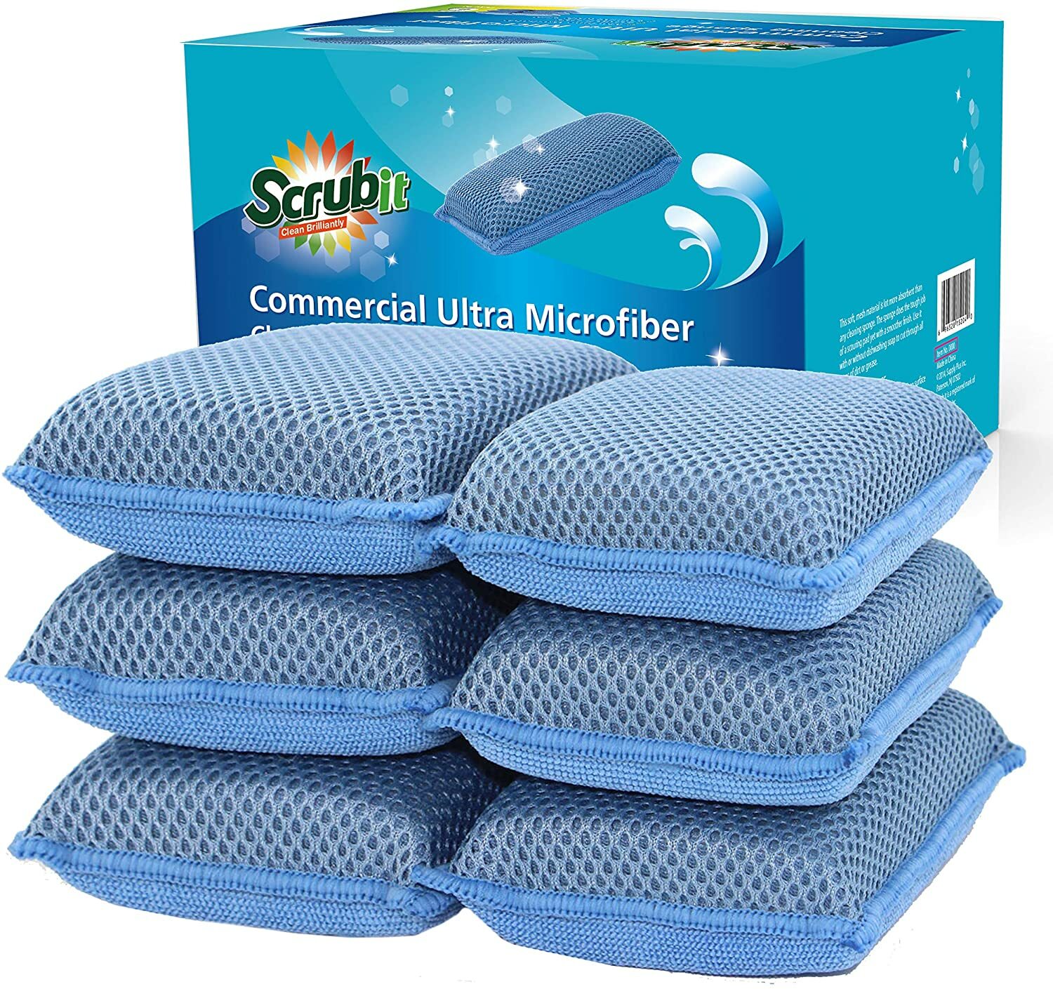Miracle Microfiber Kitchen Sponge Heavy Duty Dish Washing Cleaning Sponges