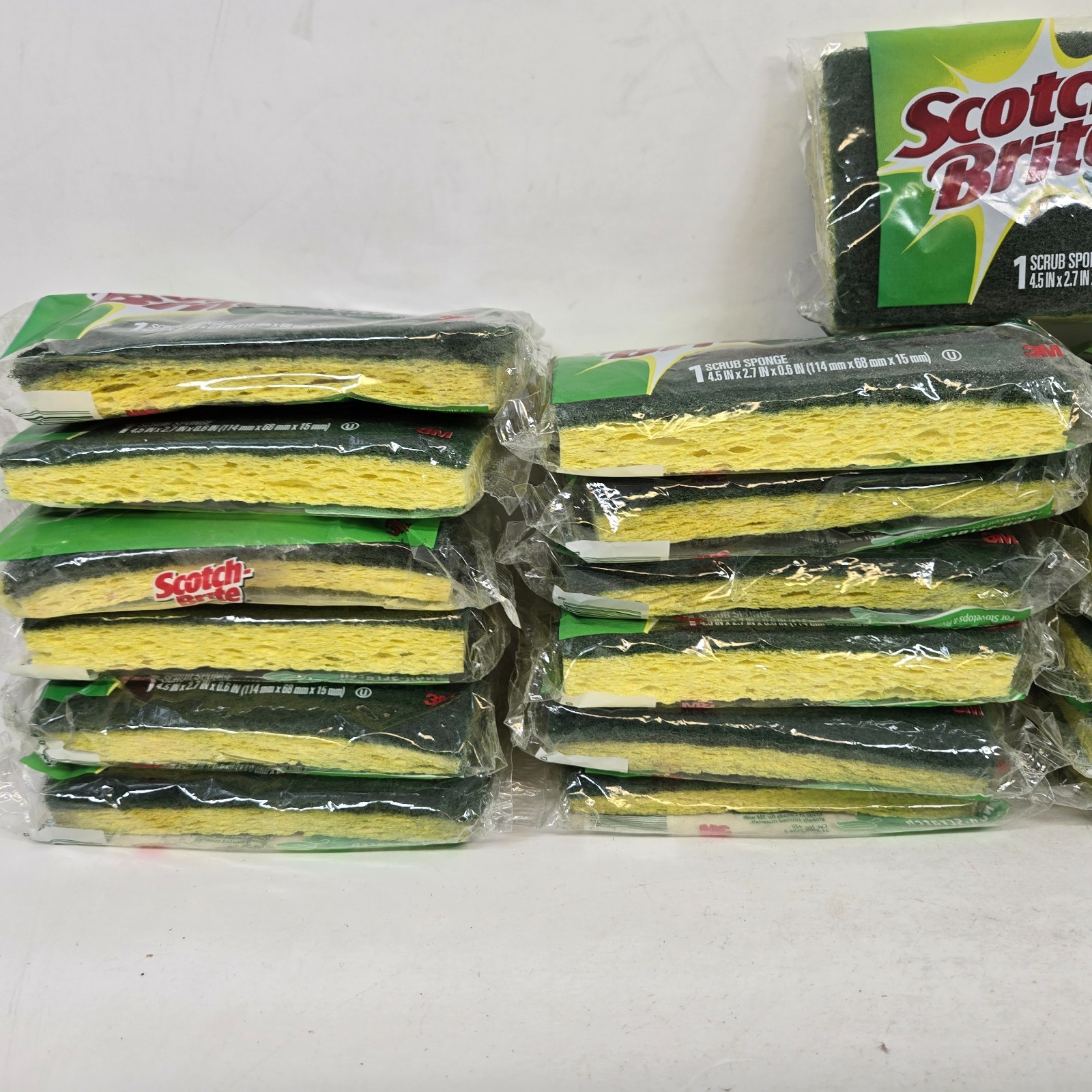 Scotch-Brite Heavy Duty Scrub Sponge Lot of 25 Green 4.5 in x 2.7 in