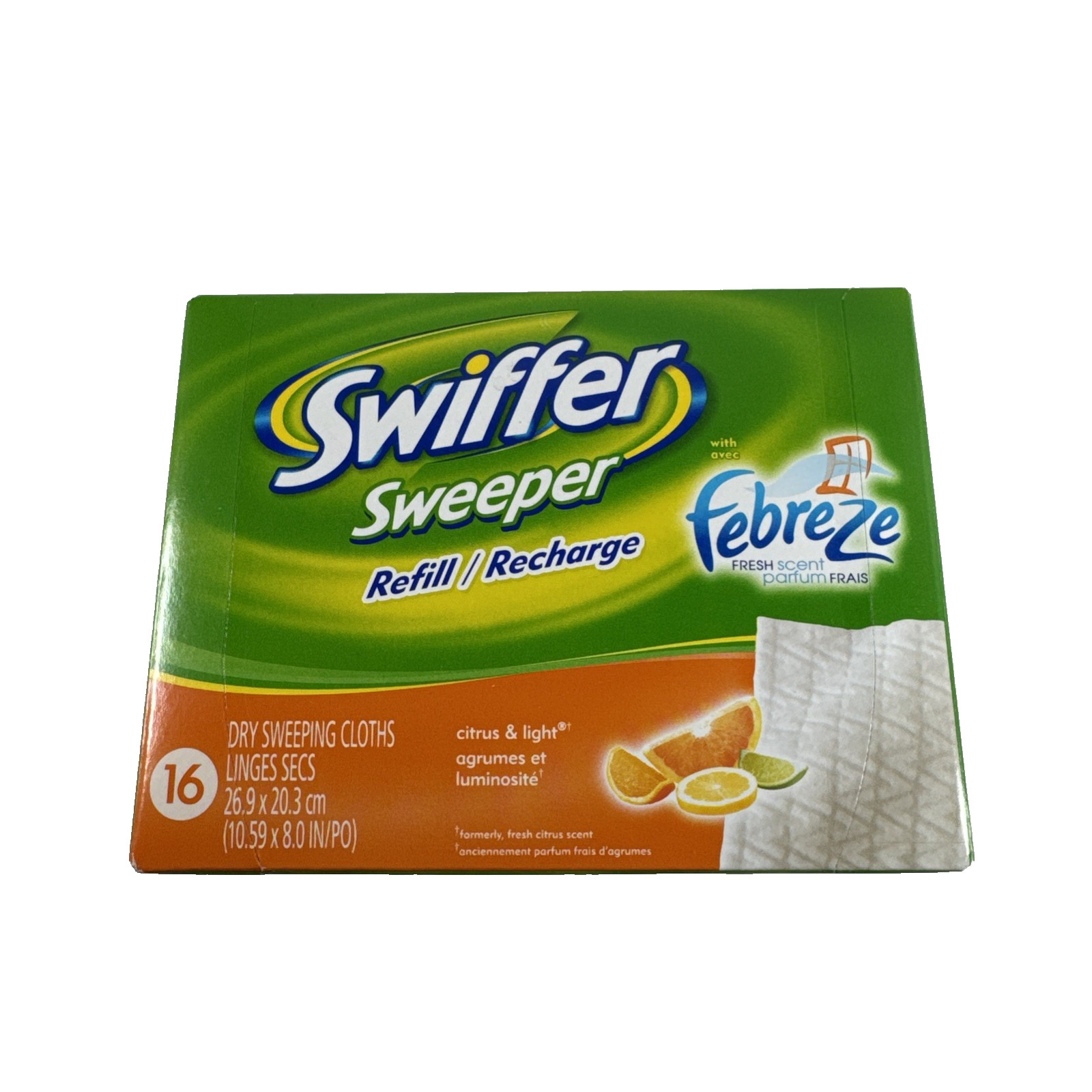 NOS 2007 Swifter Sweeper Citrus Scent Disposable Dry Sweeping Cloths Deep Ridge