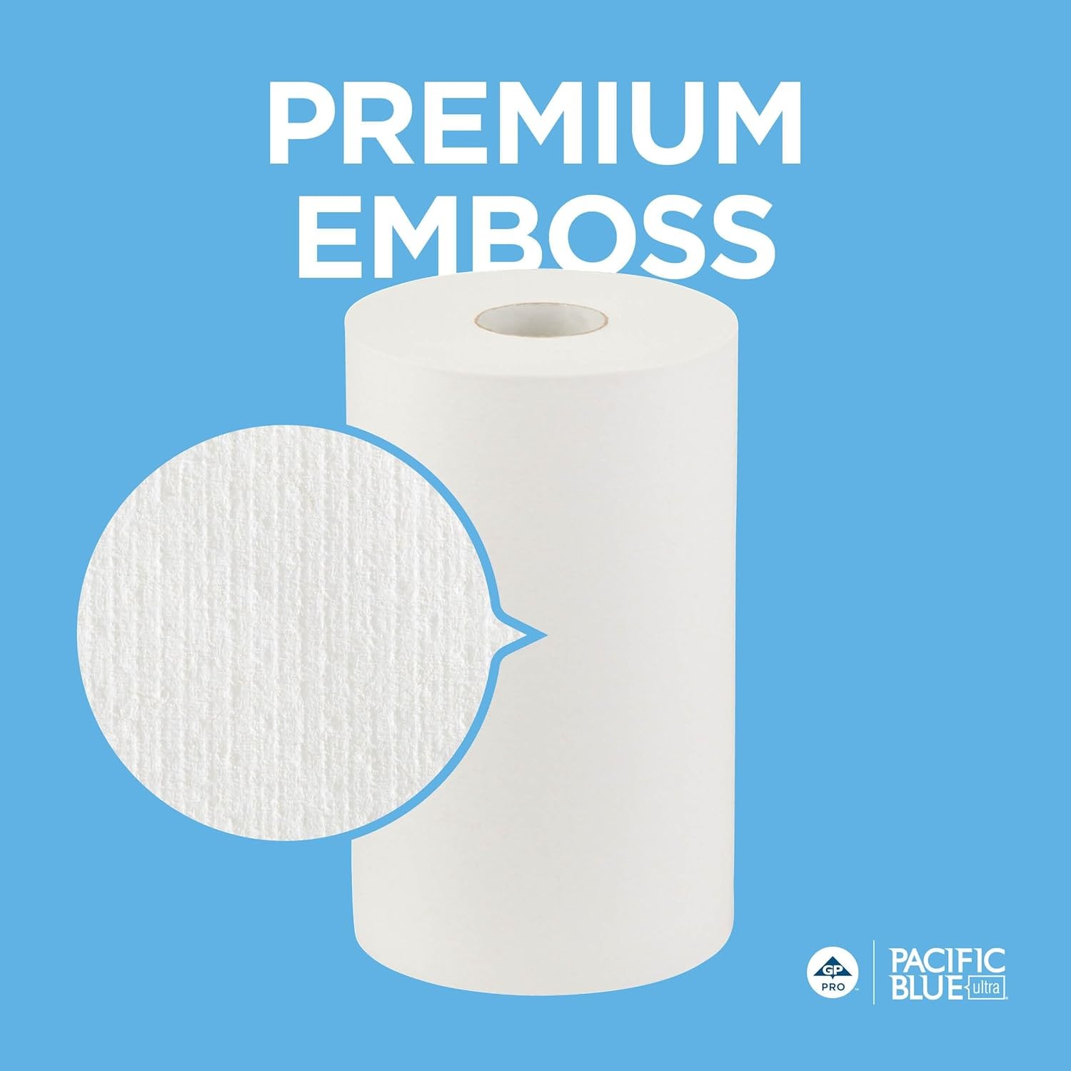 Pacific Blue Ultra, 9″ Paper Towel Rolls (26610), White, 6 Rolls per Case, 400′